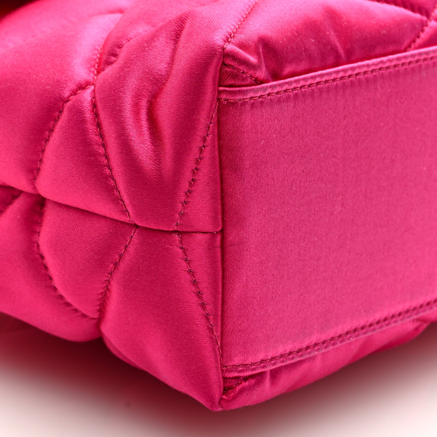 Satin Quilted Sade Puffer Envelope Clutch Bubblegum