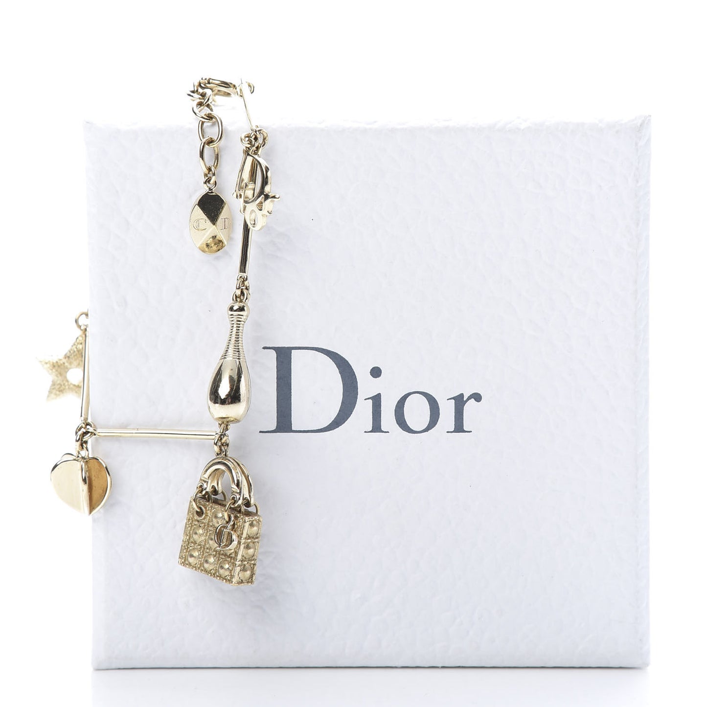Crystal Pearl Charm Bracelet Gold