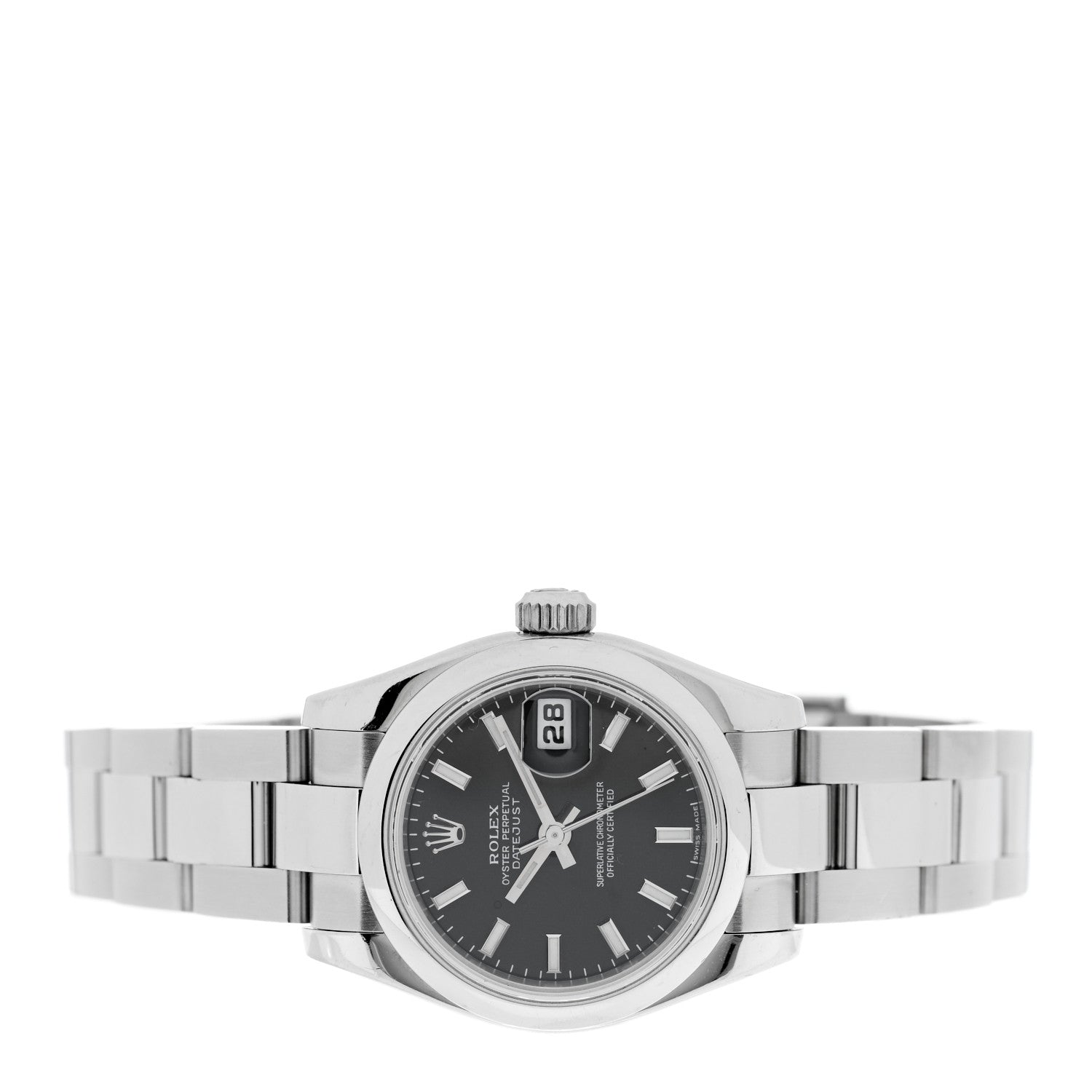 Rolex Stainless Steel 26mm Oyster Perpetual Datejust Watch Black 179160 2 of 5