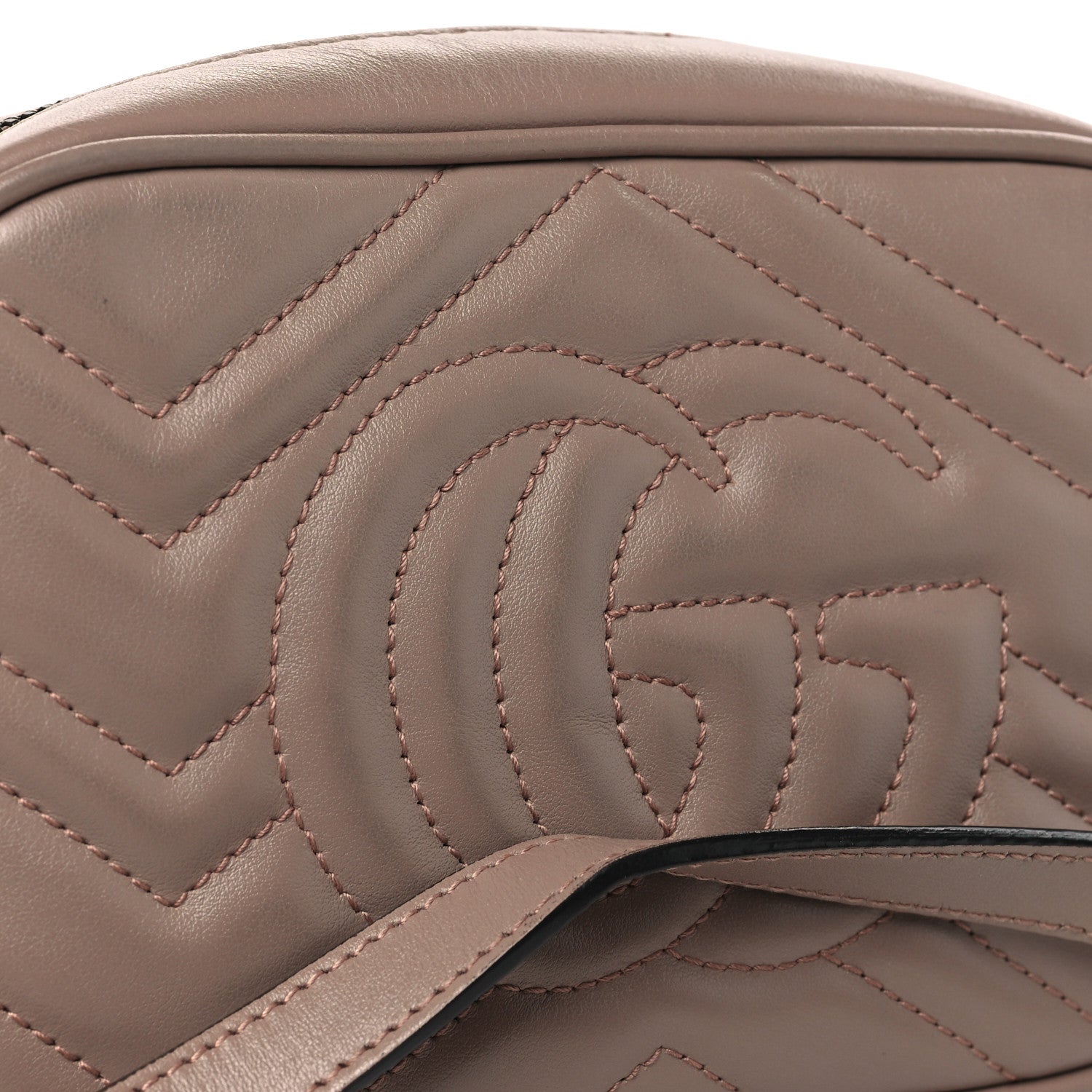 Gucci Calfskin Matelasse Mini GG Marmont Chain Shoulder Bag Porcelain Rose 4 of 11