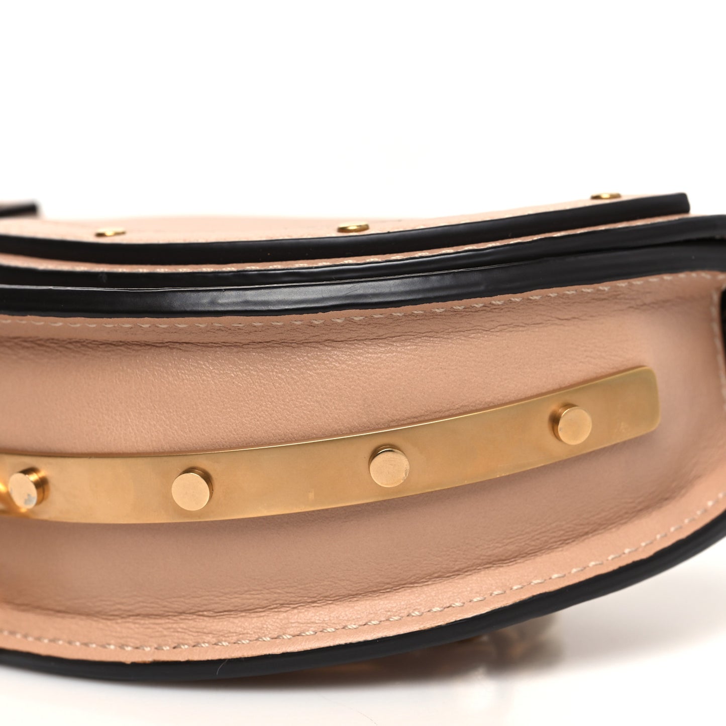 Calfskin Small Nile Bracelet Minaudiere Bag Biscotti Beige
