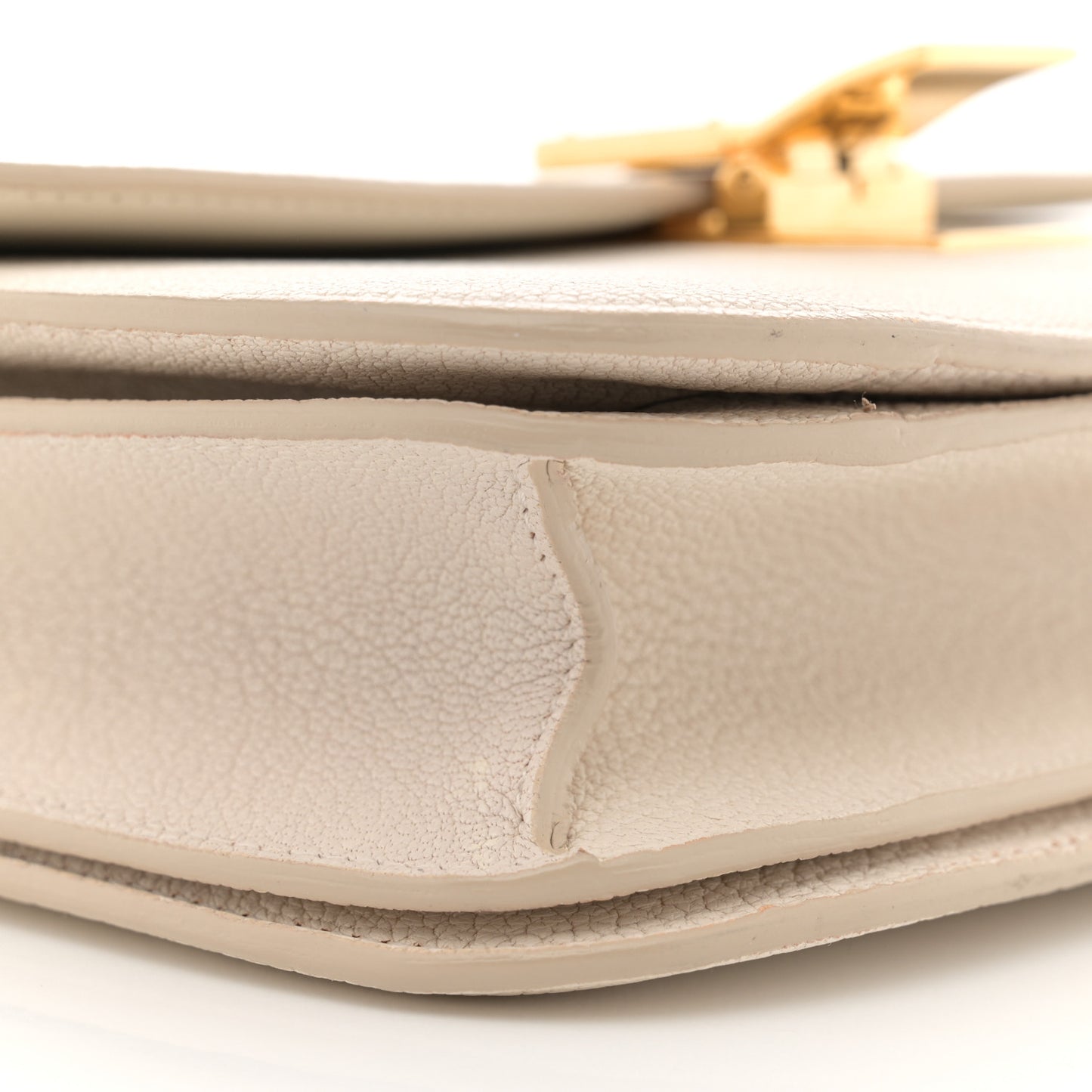 Goatskin Medium Classic Box Flap Bag White