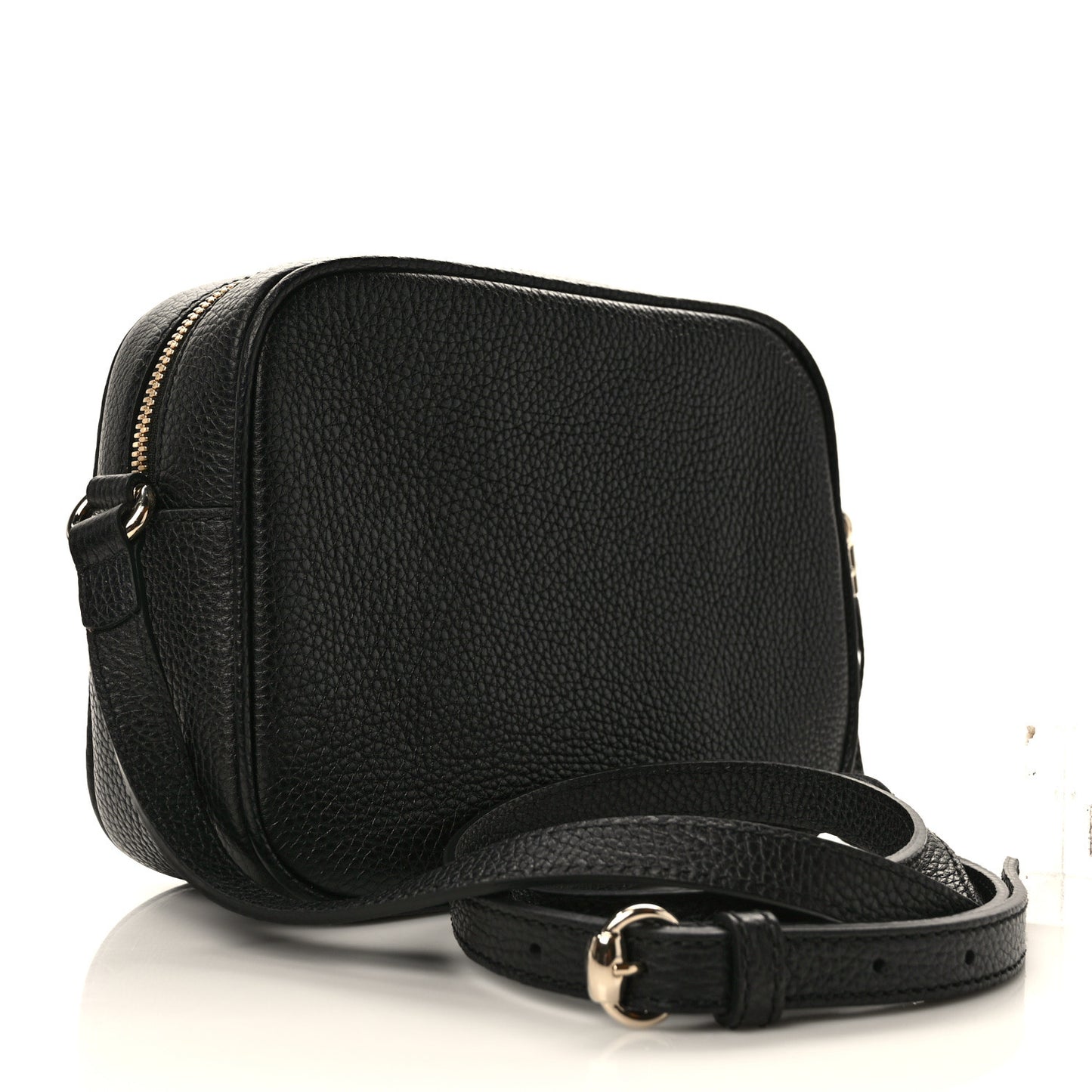 Pebbled Calfskin Small Soho Disco Bag Black