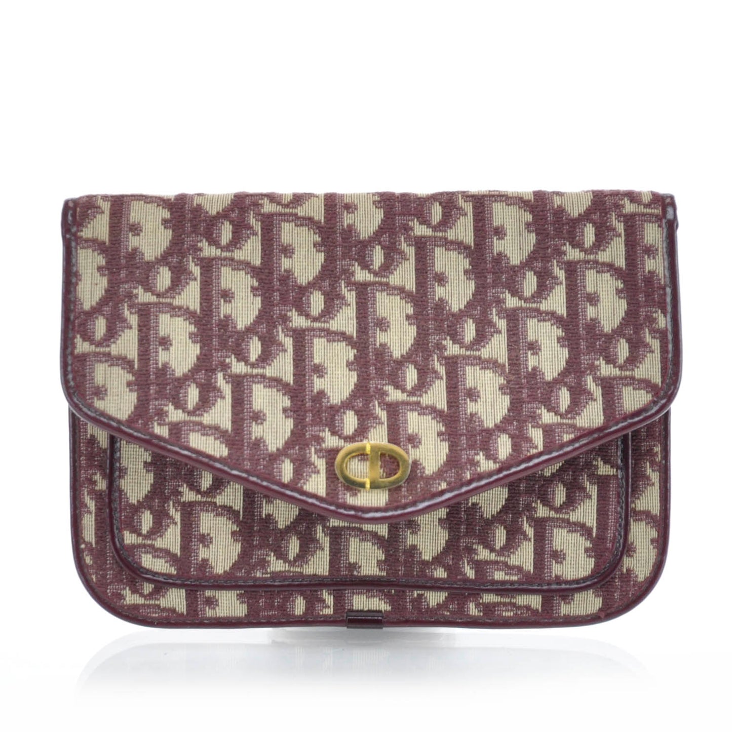 Vintage Monogram Tapestry Small Clutch Burgundy