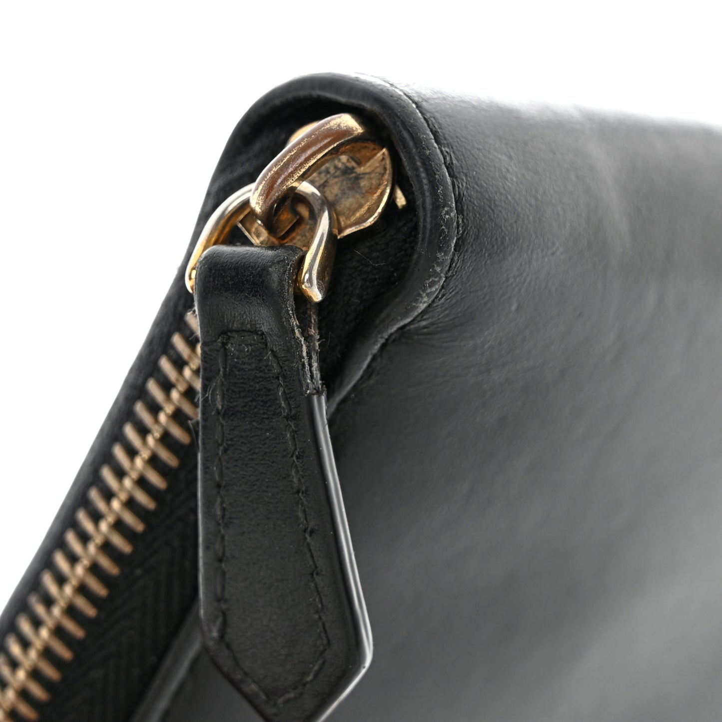 Vitello Century Metal Monster Eyes Zip Around Wallet Black