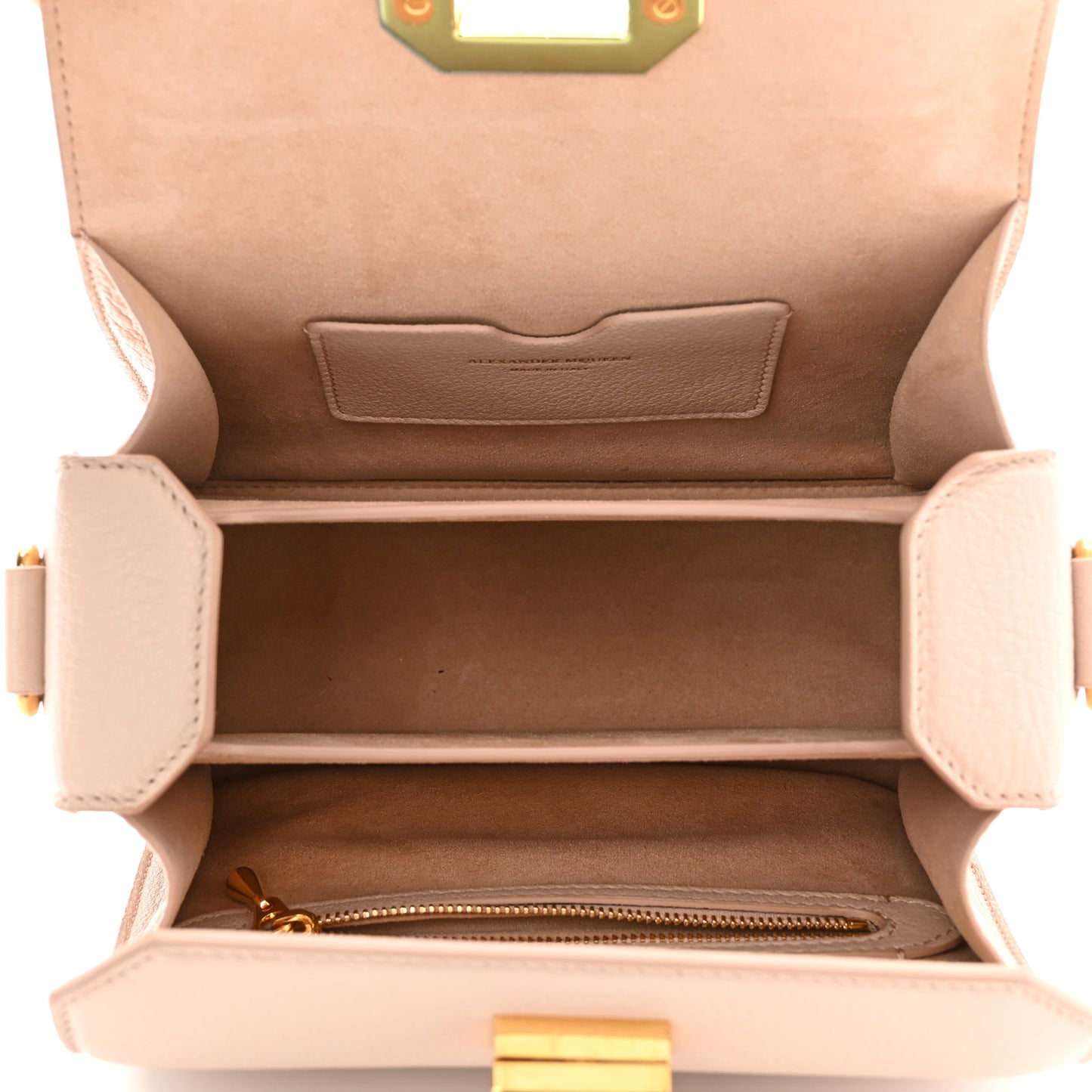 Fine Grain Goatskin Box Shoulder Bag 19 Nude