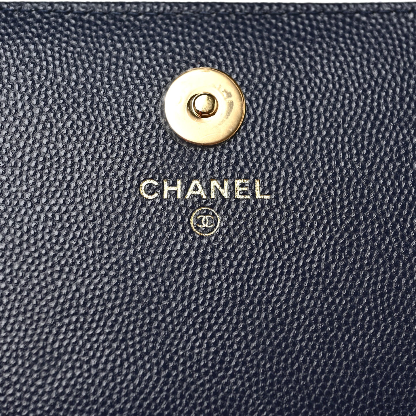 Caviar Quilted Pocket Twins Clutch With Chain Navy