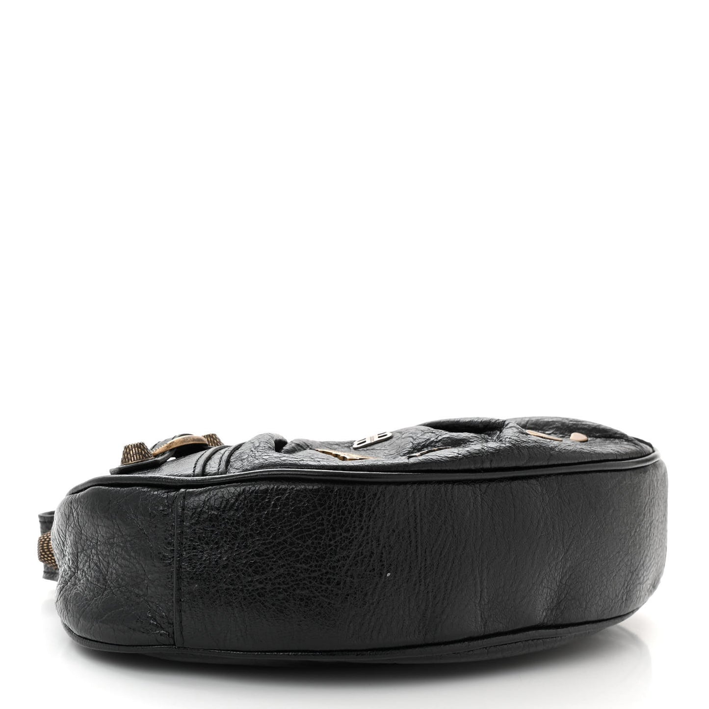 Agneau Arena Pin Embellished Le Cagole Shoulder Bag XS Black