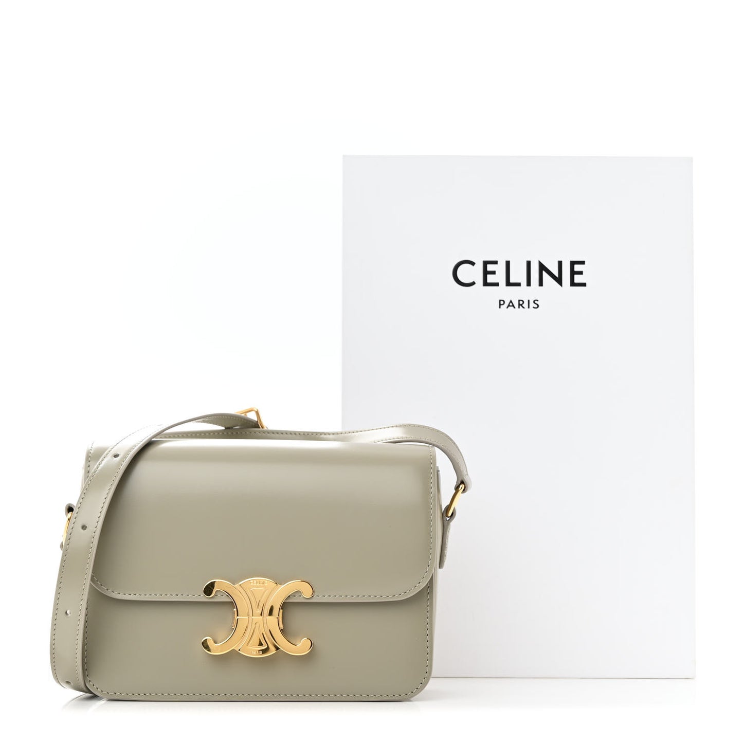 Shiny Calfskin Teen Triomphe Green Clay