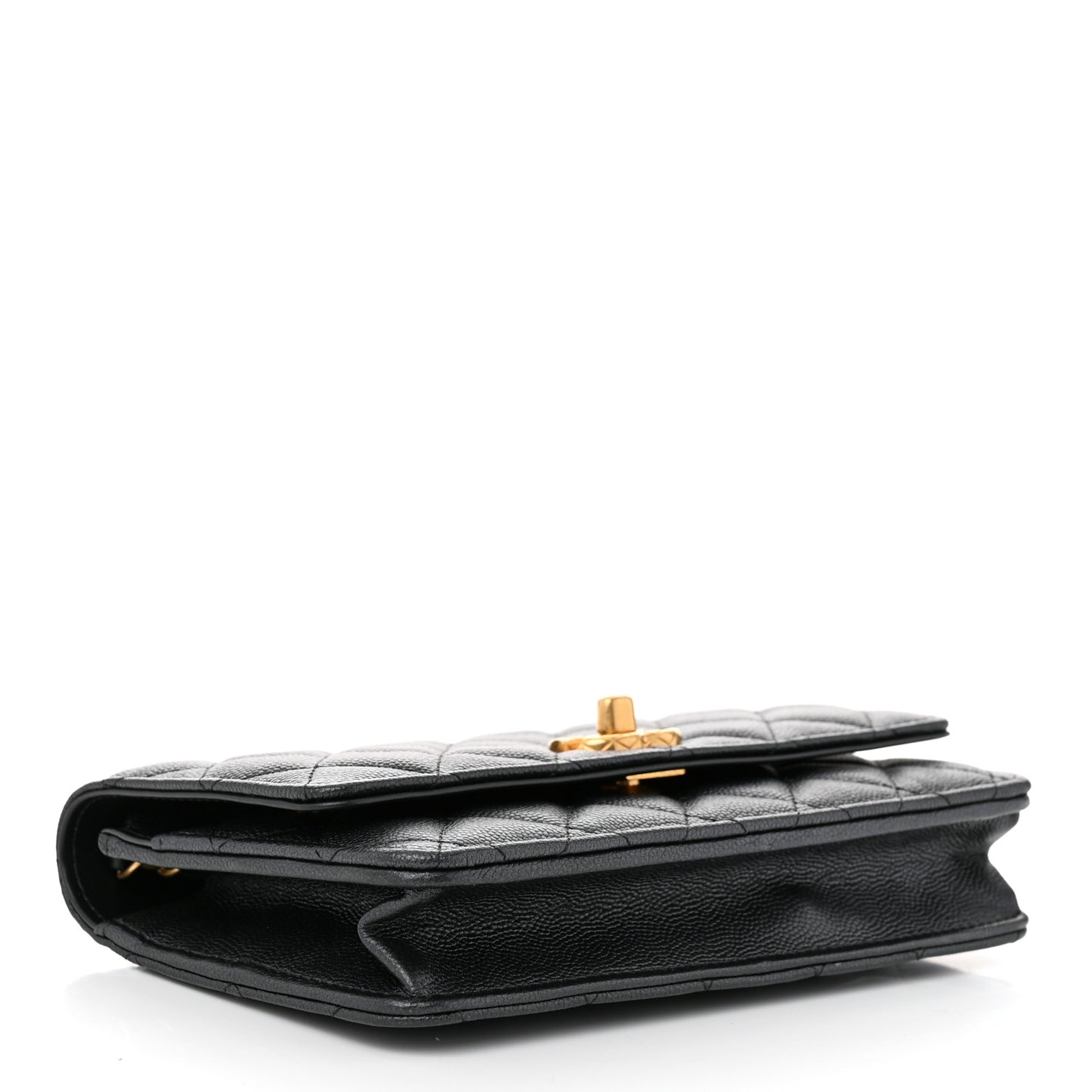 Pearly Caviar Quilted Fit For You Wallet On Chain WOC Black