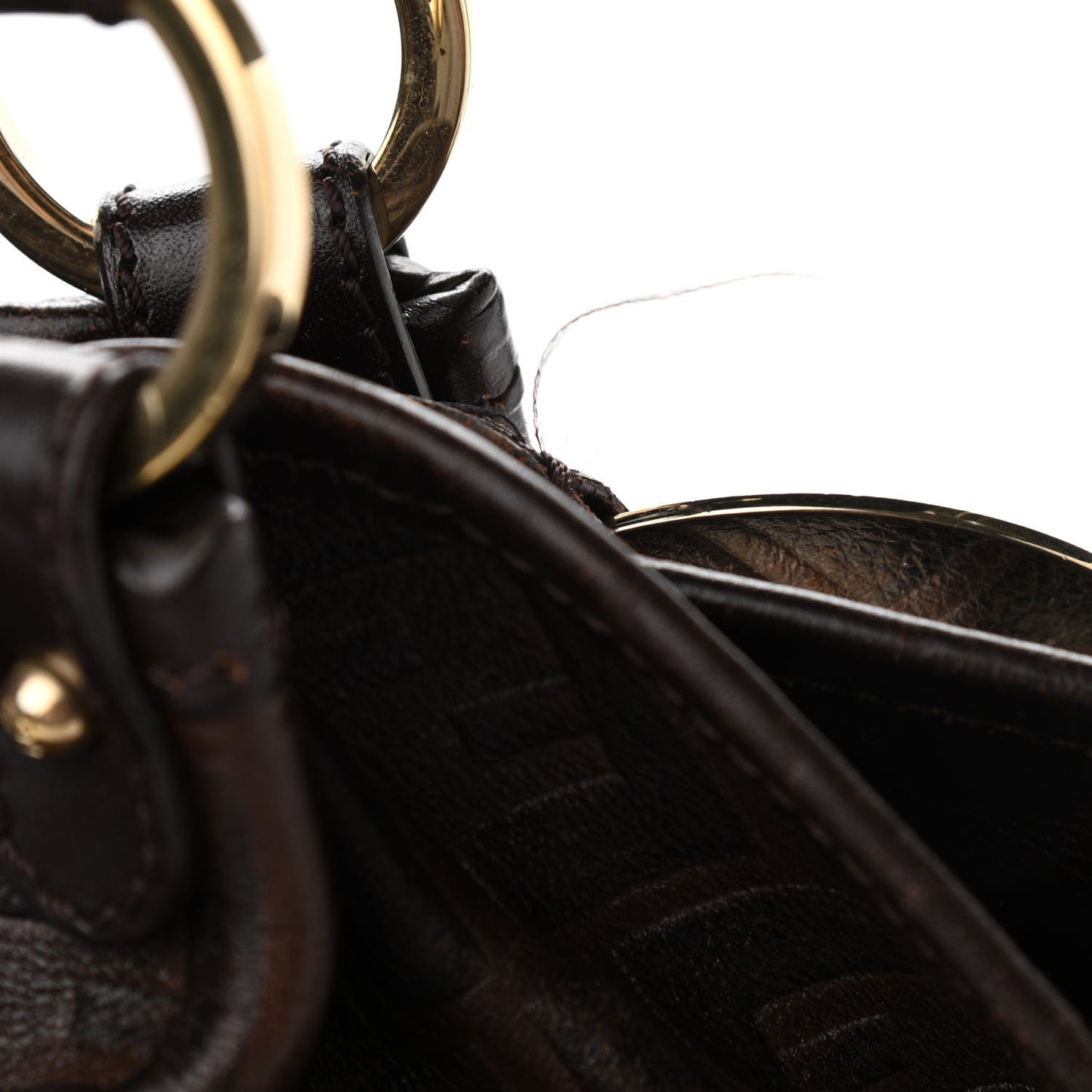 Calfskin FF Embossed Chef Shopper Tote Chocolate