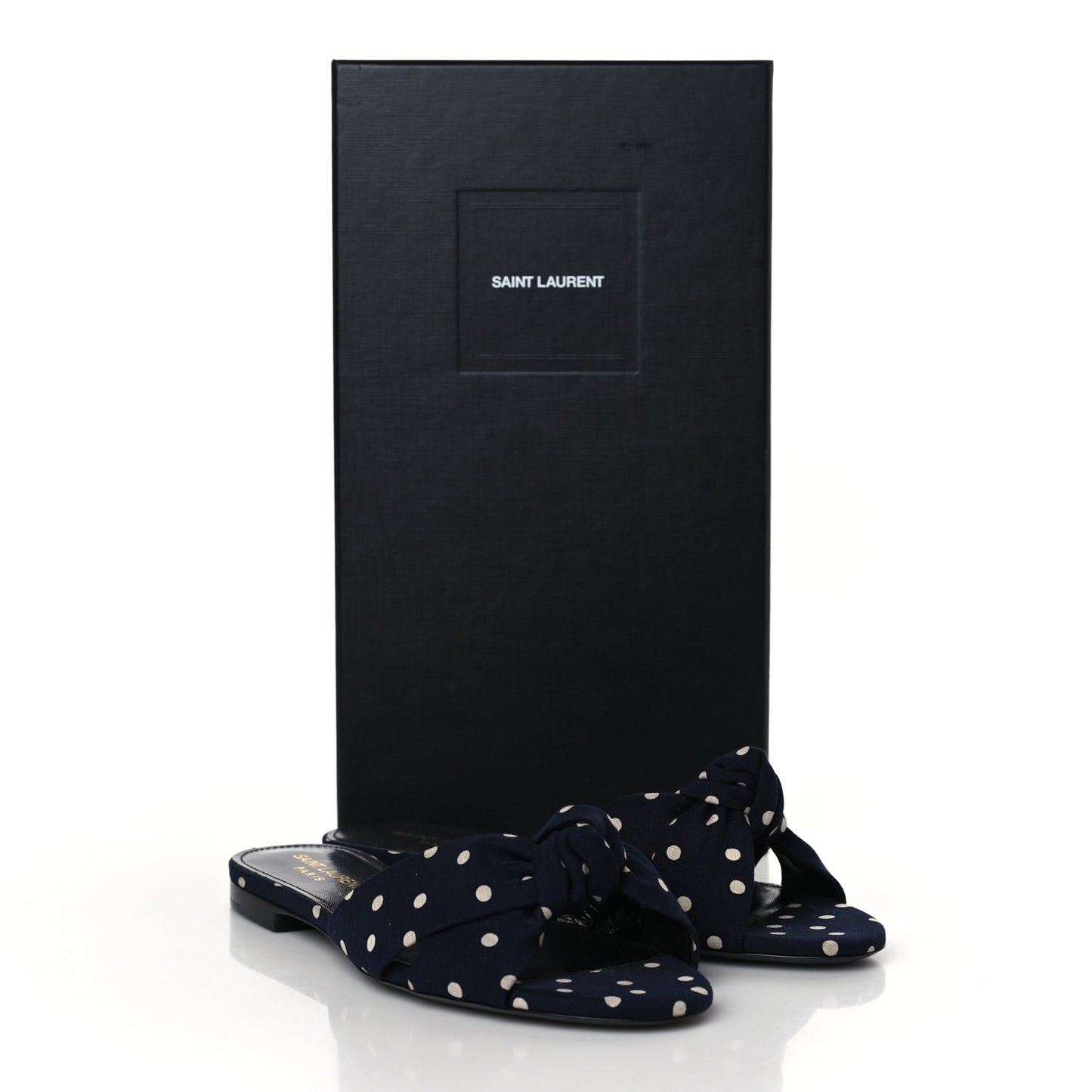 Canvas Polka Dot Bianca Slide Sandals 36 Blue