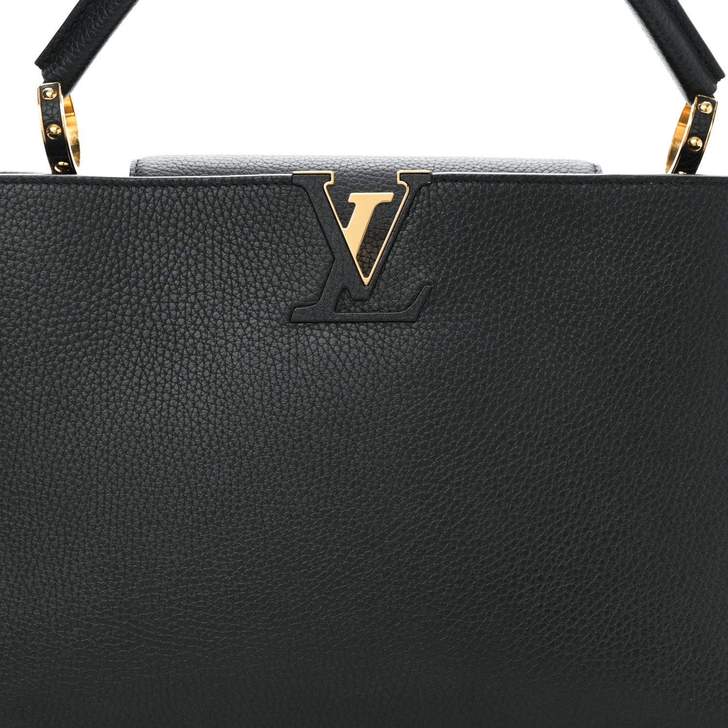 Louis Vuitton Taurillon Capucines MM  Black Fuchsia 7 of 9