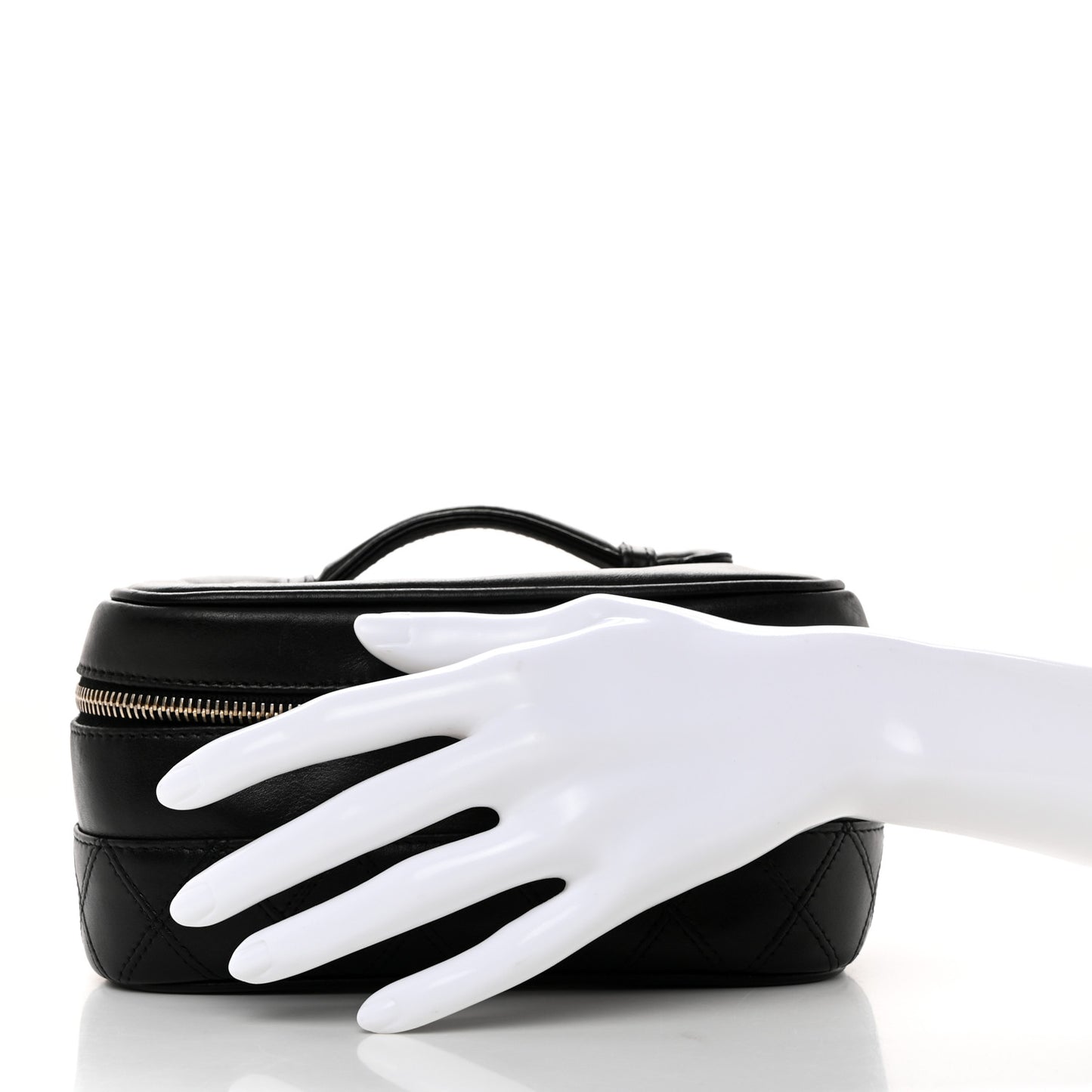 Lambskin Vanity Cosmetic Case Black