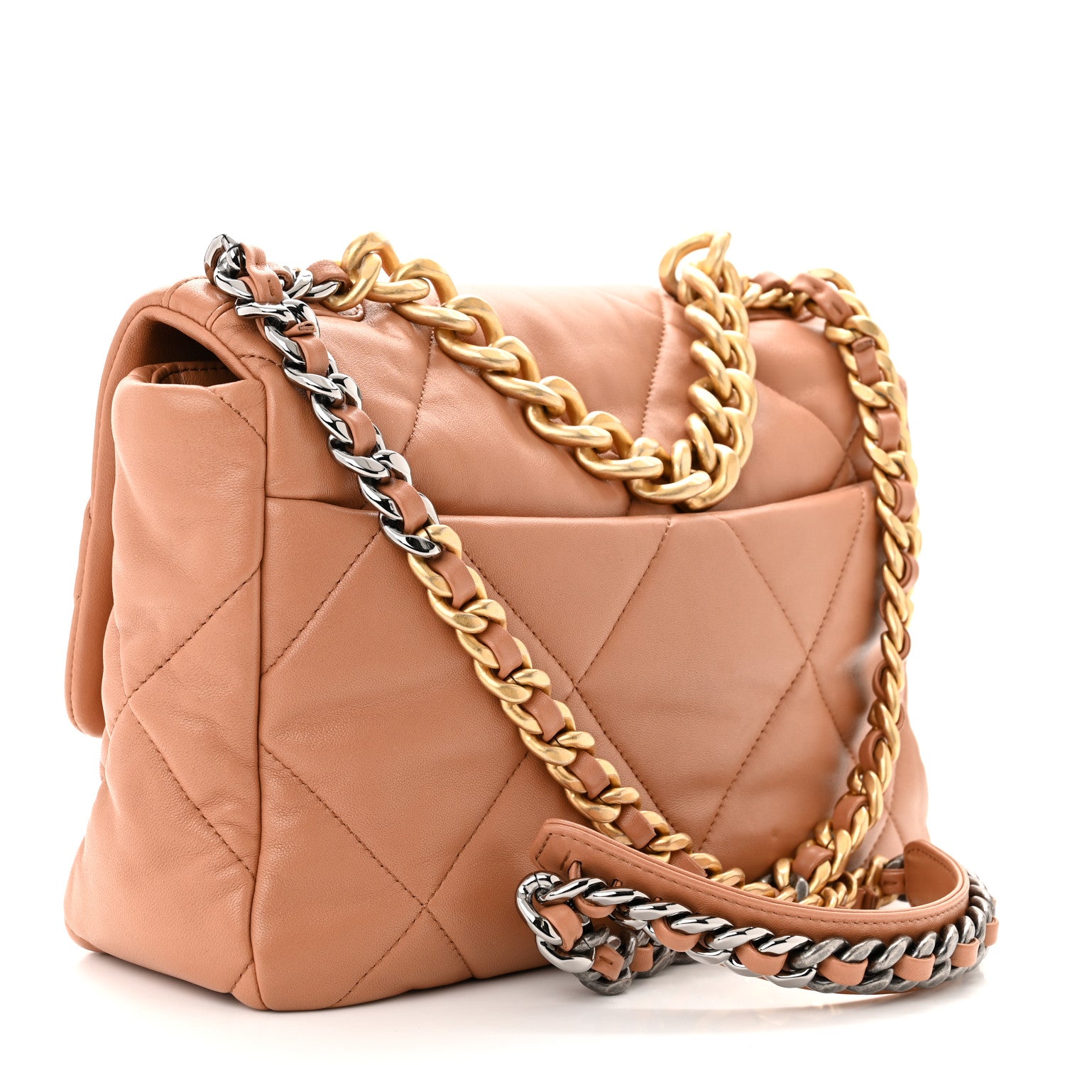 Chanel Lambskin Quilted Large Chanel 19 Flap Brown 3 of 11