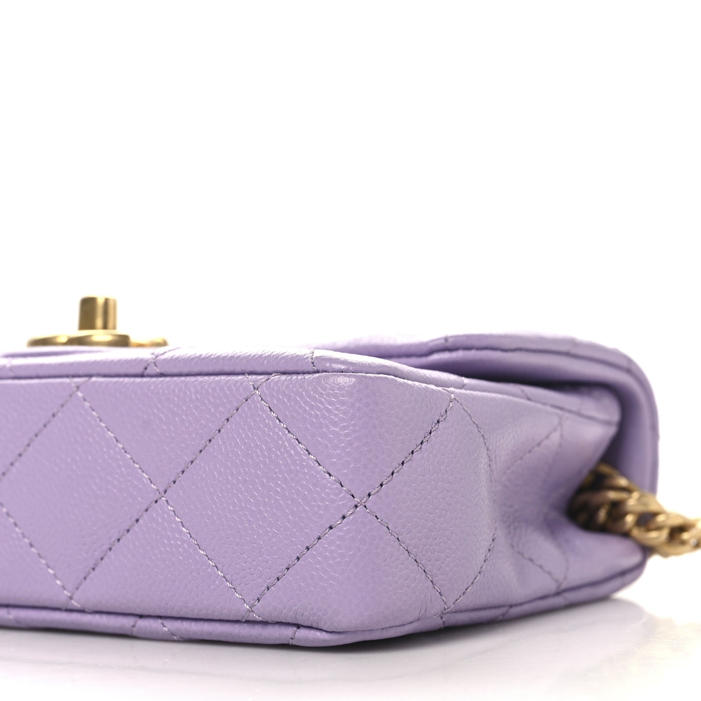 Caviar Quilted Mini Rectangular Sweetheart Flap Light Purple