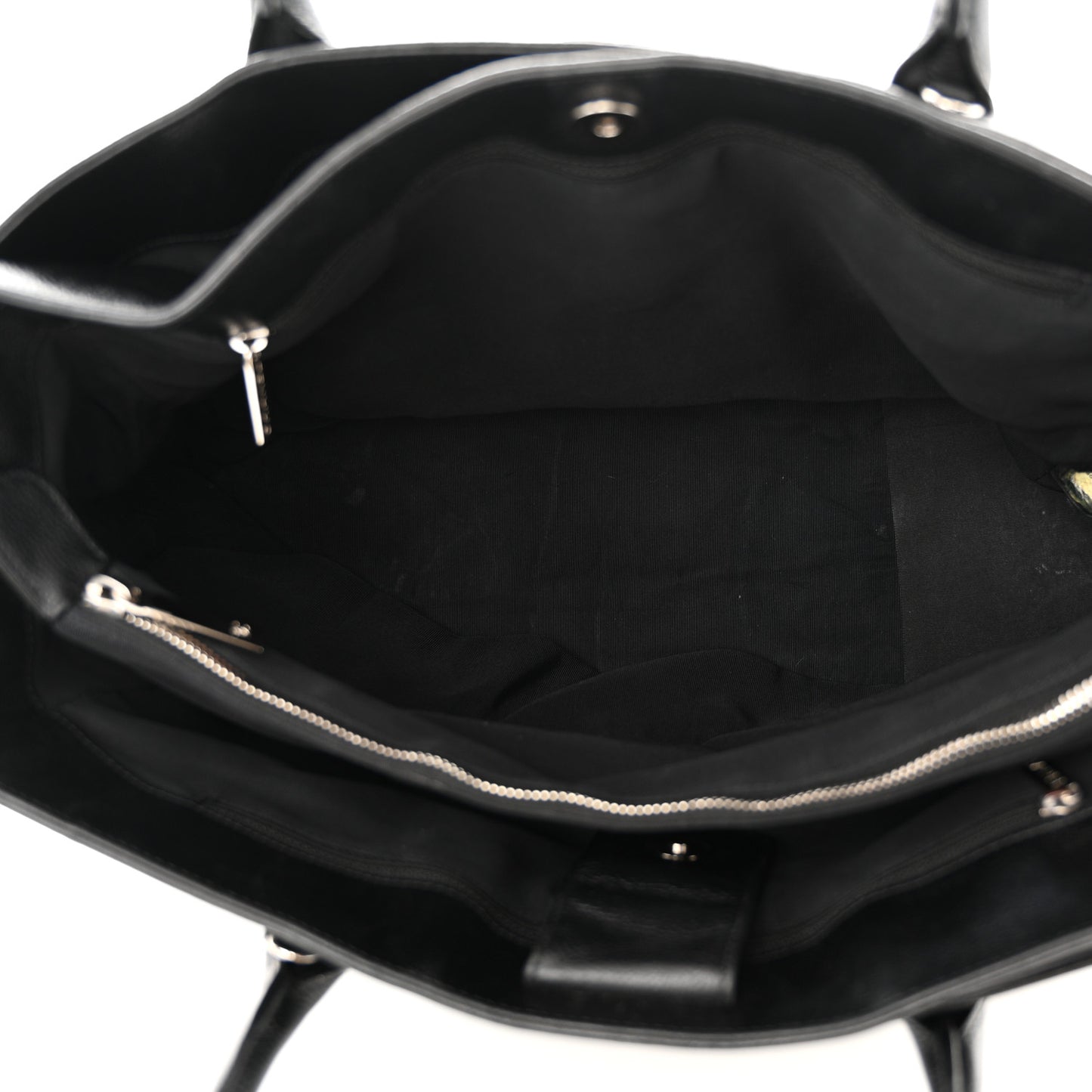 Calfskin Cerf Executive Shopper Tote Black