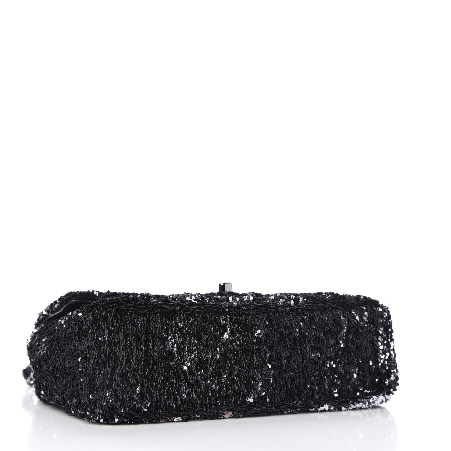 Sequin Single Flap Silver Black Silver
