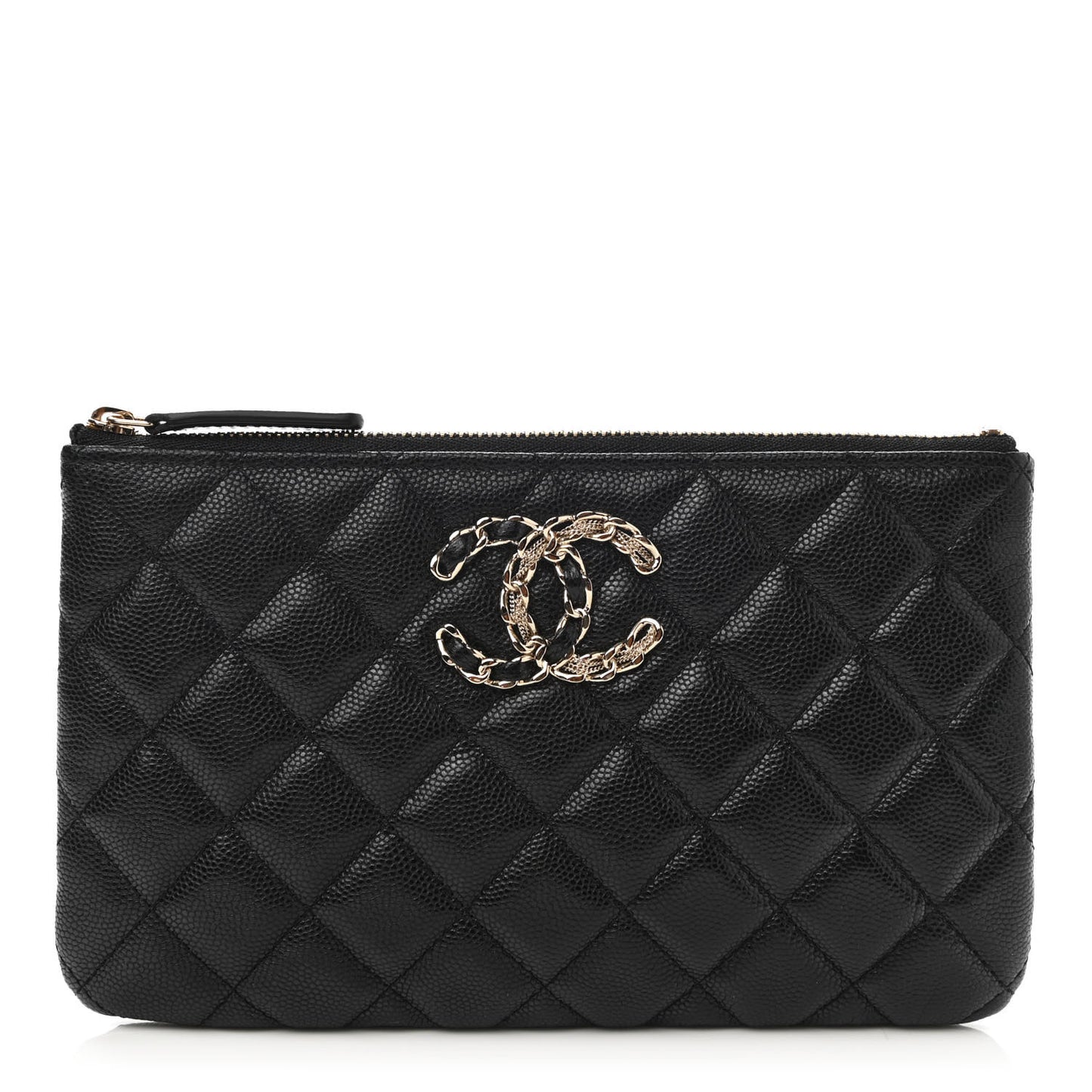 Caviar Quilted Small French New Wave CC Pouch Black