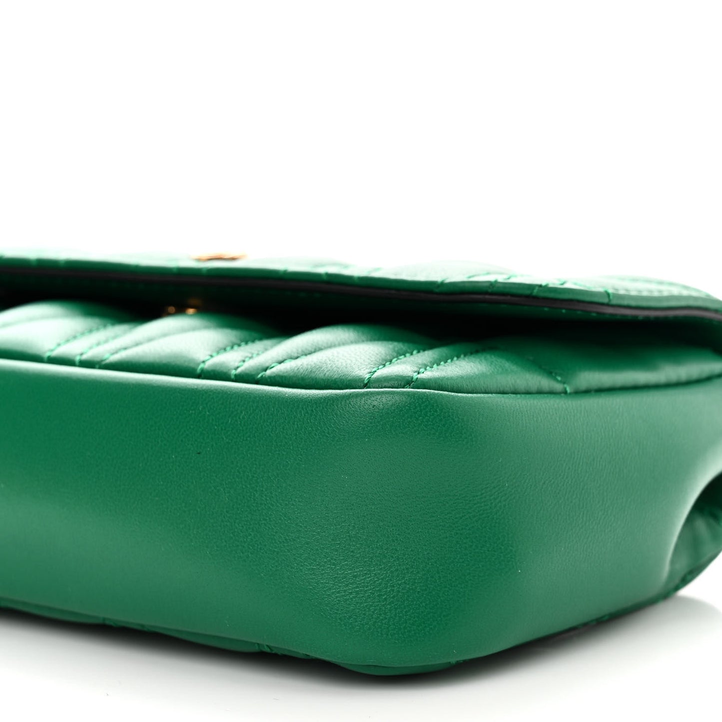Nappa Quilted Virtus Evening Bag Green