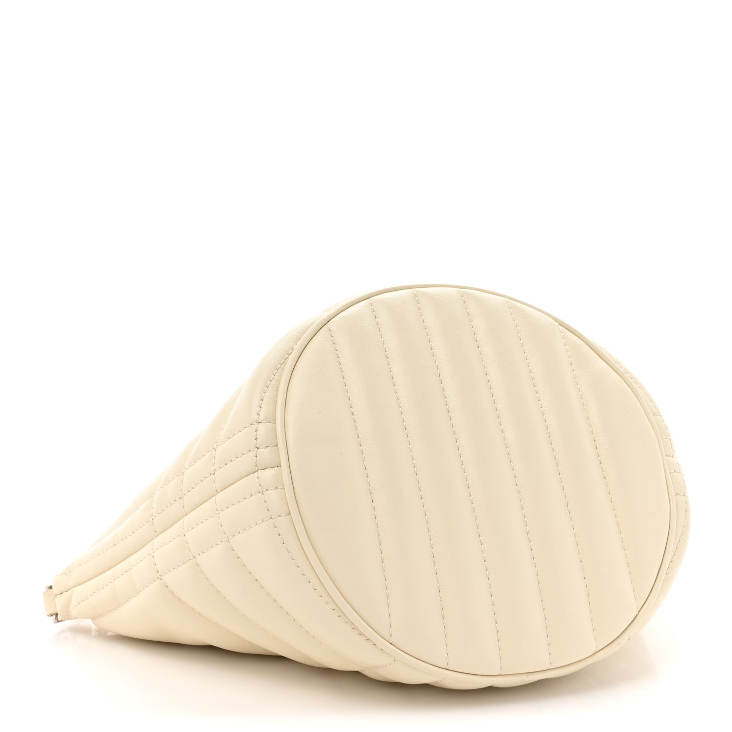 Lambskin Quilted Small Crescent Lola Bag Pale Vanilla