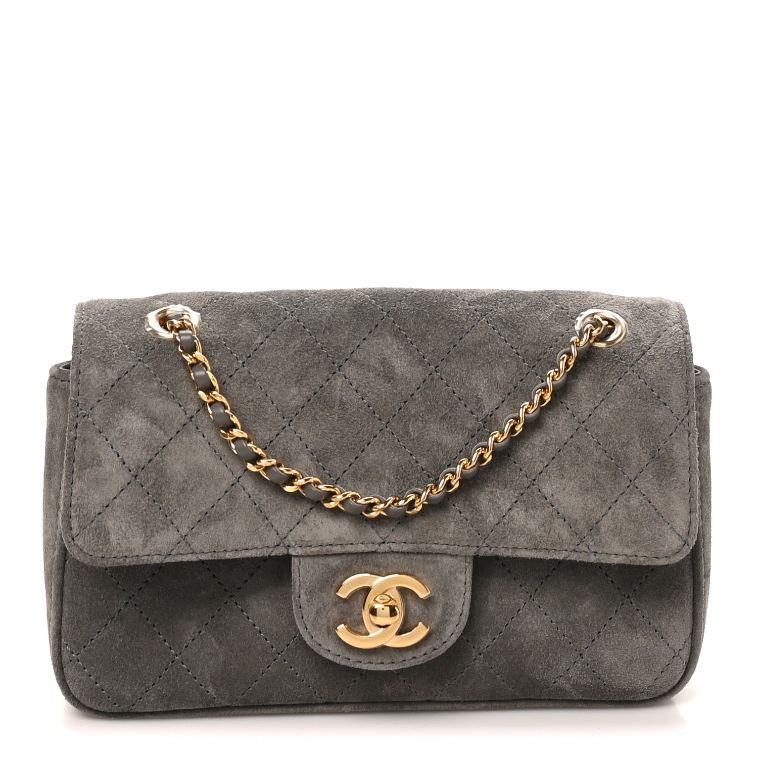 Chanel Suede Calfskin Mini Souplissimo Flap Dark Grey 1979006