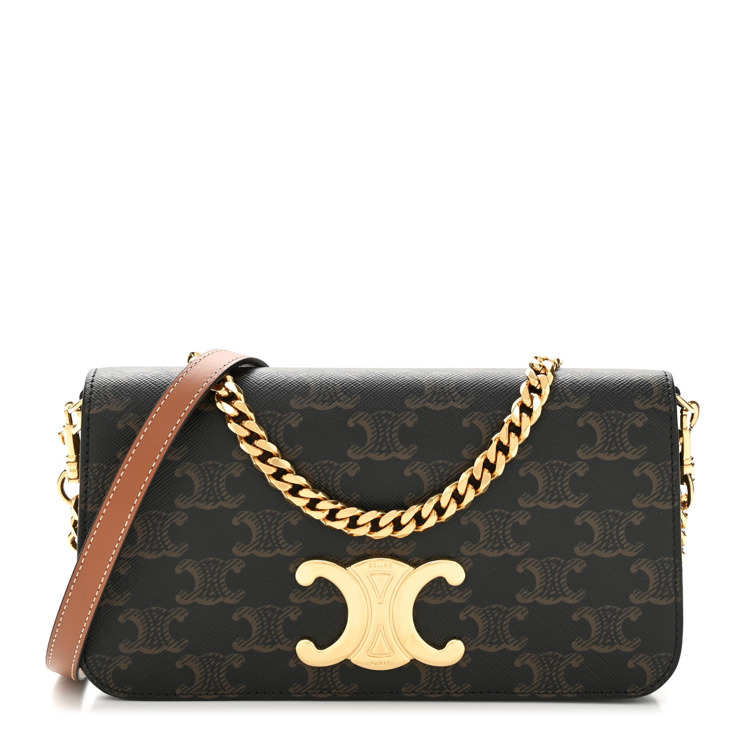 Celine Triomphe Canvas Multipochette Tan 1 of 9