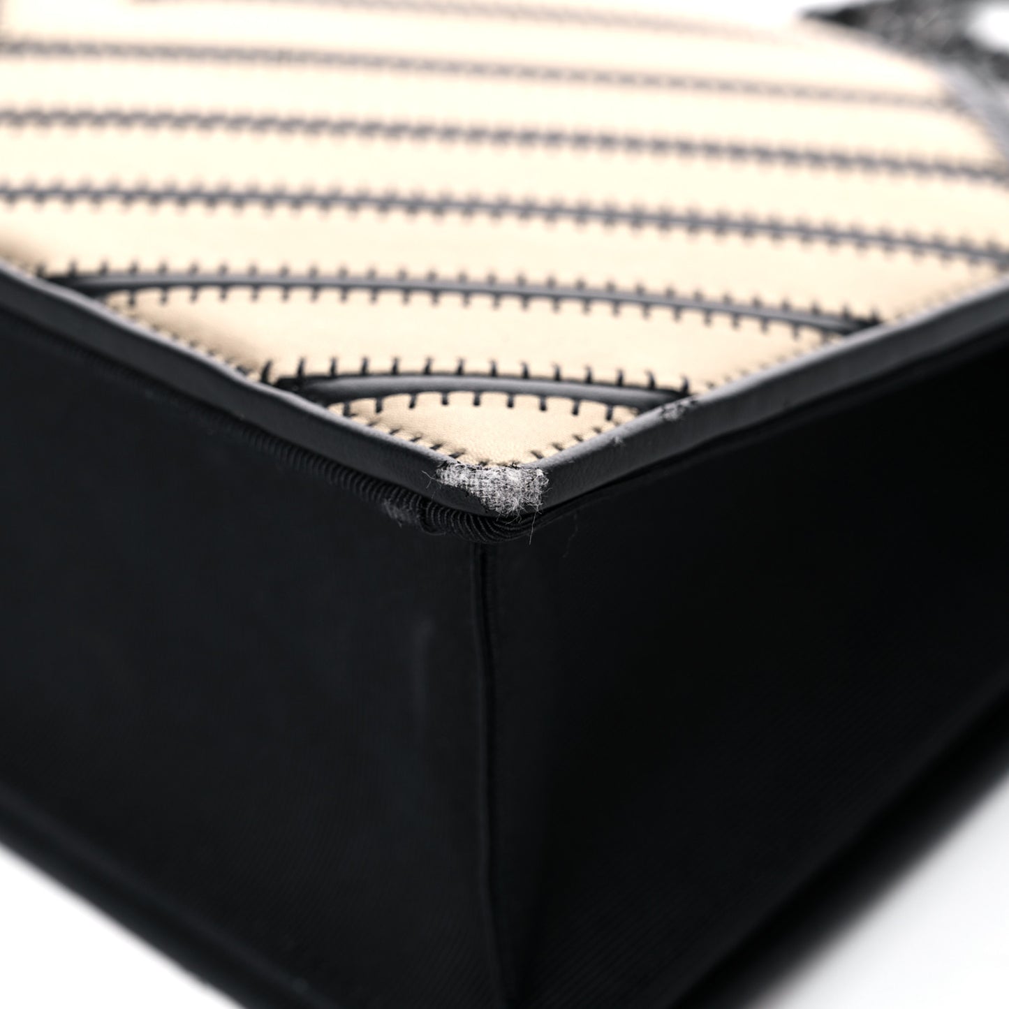 Grosgrain Chevron Quilted Couture Flap Black Gold