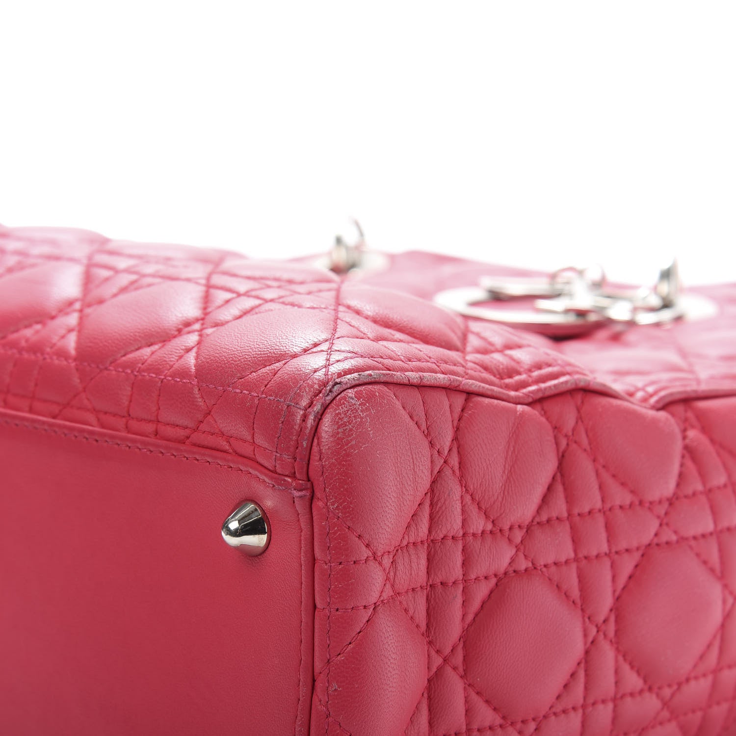 Christian Dior Lambskin Cannage Large Lady Dior Fuchsia 13 of 25