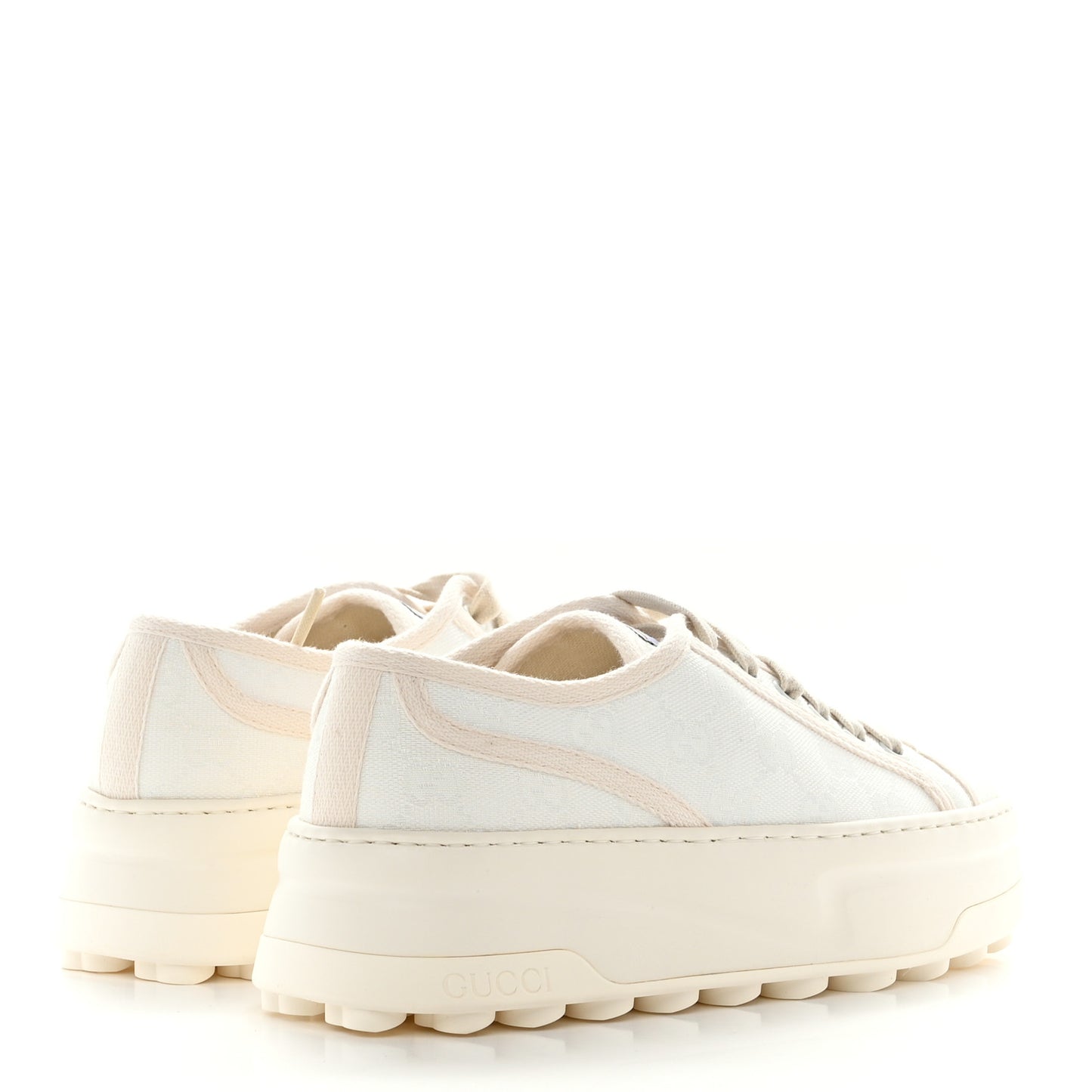 GG Monogram Womens 1977 Tennis Platform 52mm Sneakers 36 Great White Mystic White