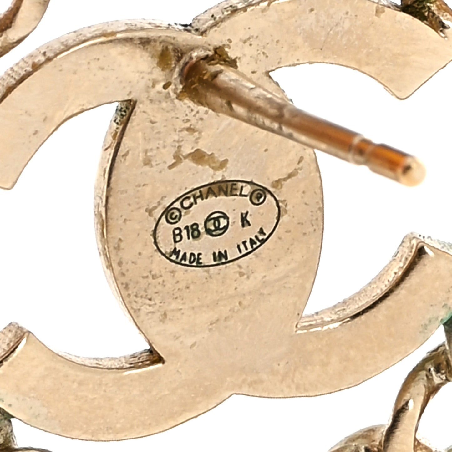 Resin CC Earrings Tortoise Gold