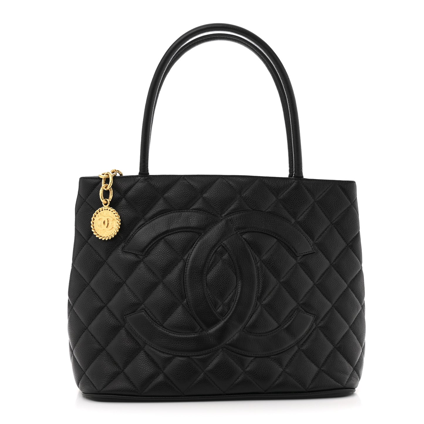 Caviar Quilted Medallion Tote Black