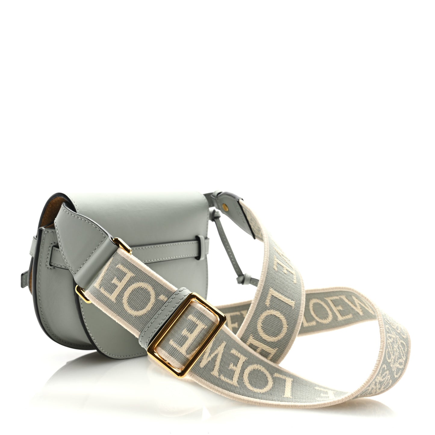 Calfskin Jacquard Mini Gate Dual Bag Ash Grey