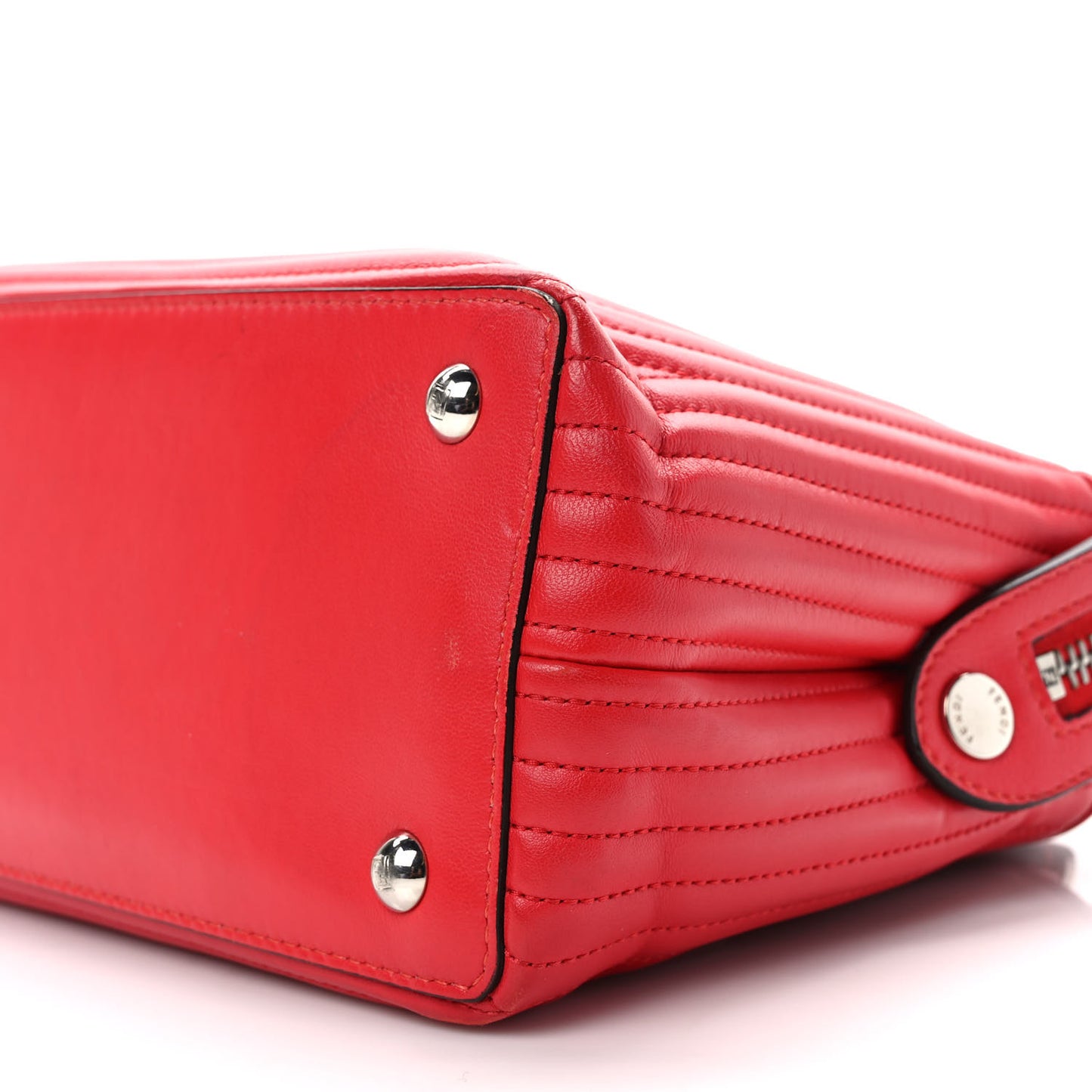 Shiny Nappa Trapuntata Small DotCom Click Chain Satchel Rojo