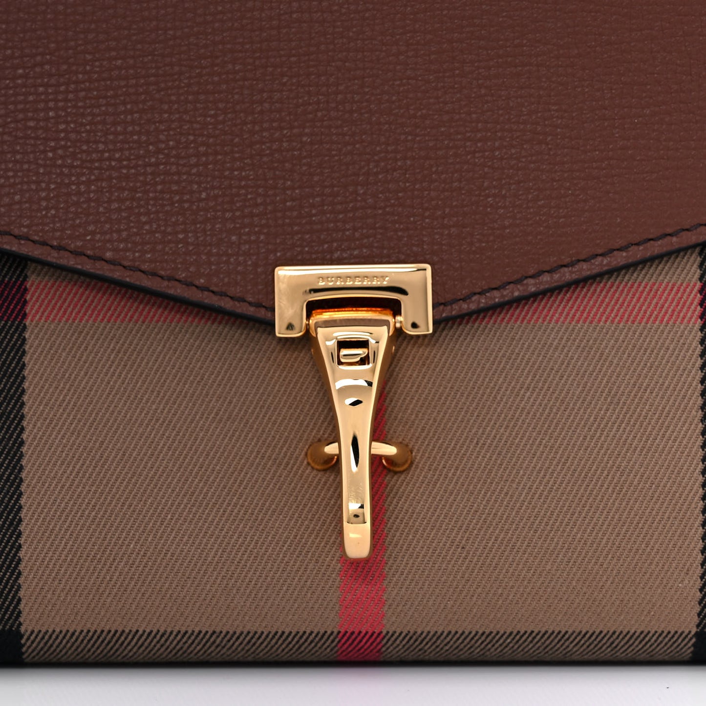 Derby Calfskin House Check Small Macken Crossbody Bag Tan