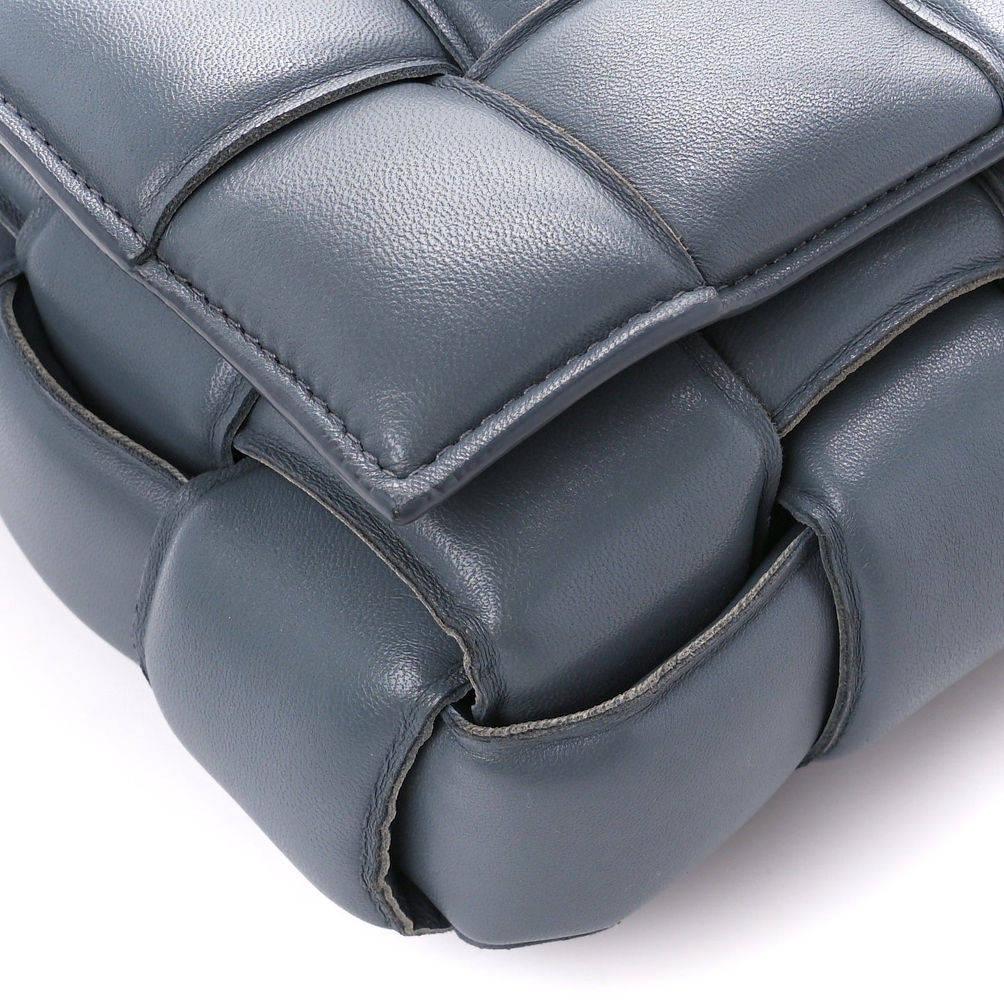 Nappa Maxi Intreccio Padded Cassette Crossbody Bag Thunder