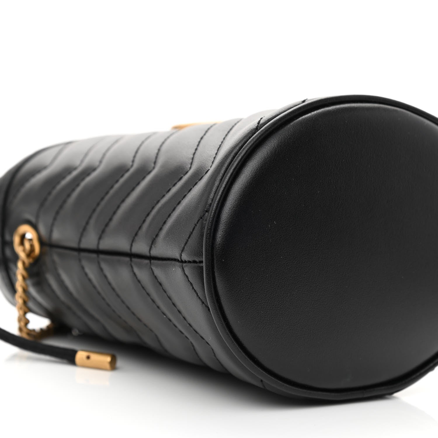 Gucci Calfskin Matelasse Mini GG Marmont 2.0 Bucket Bag Black 9 of 12