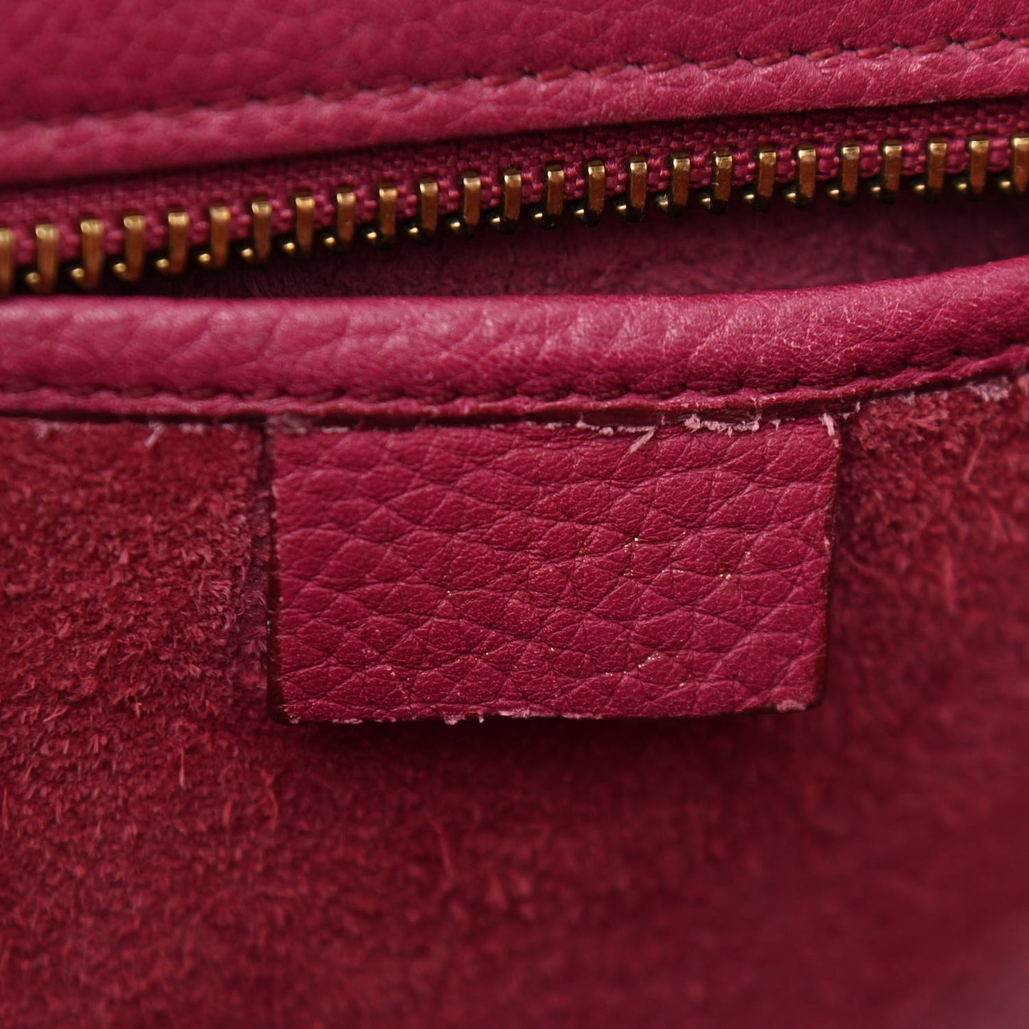 Drummed Calfskin Nano Luggage Plum