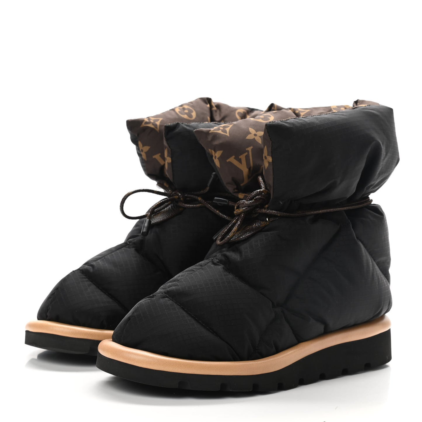 Nylon Monogram Pillow Comfort Ankle Boot 35 Black