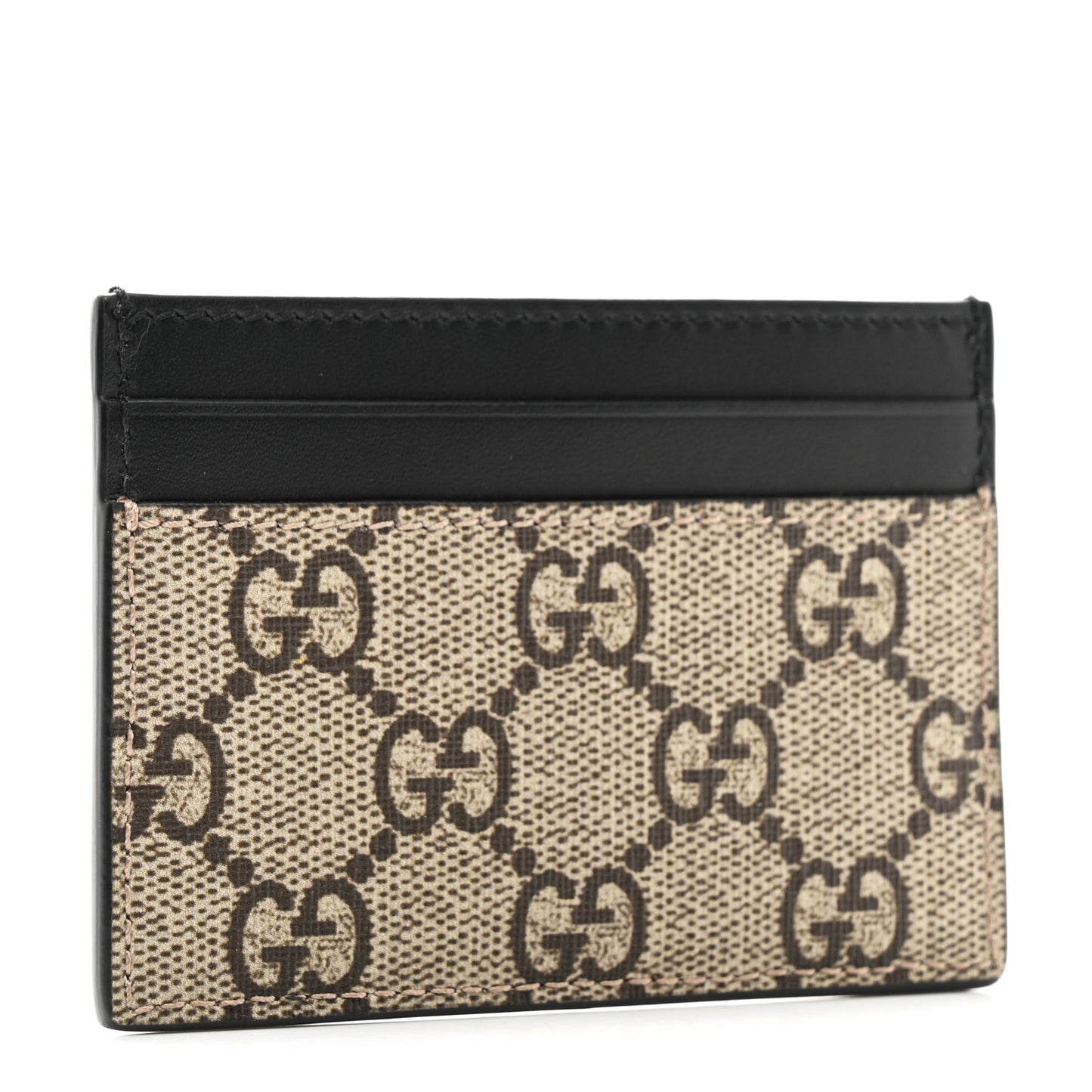 GG Supreme Monogram Kingsnake Card Holder Beige Black