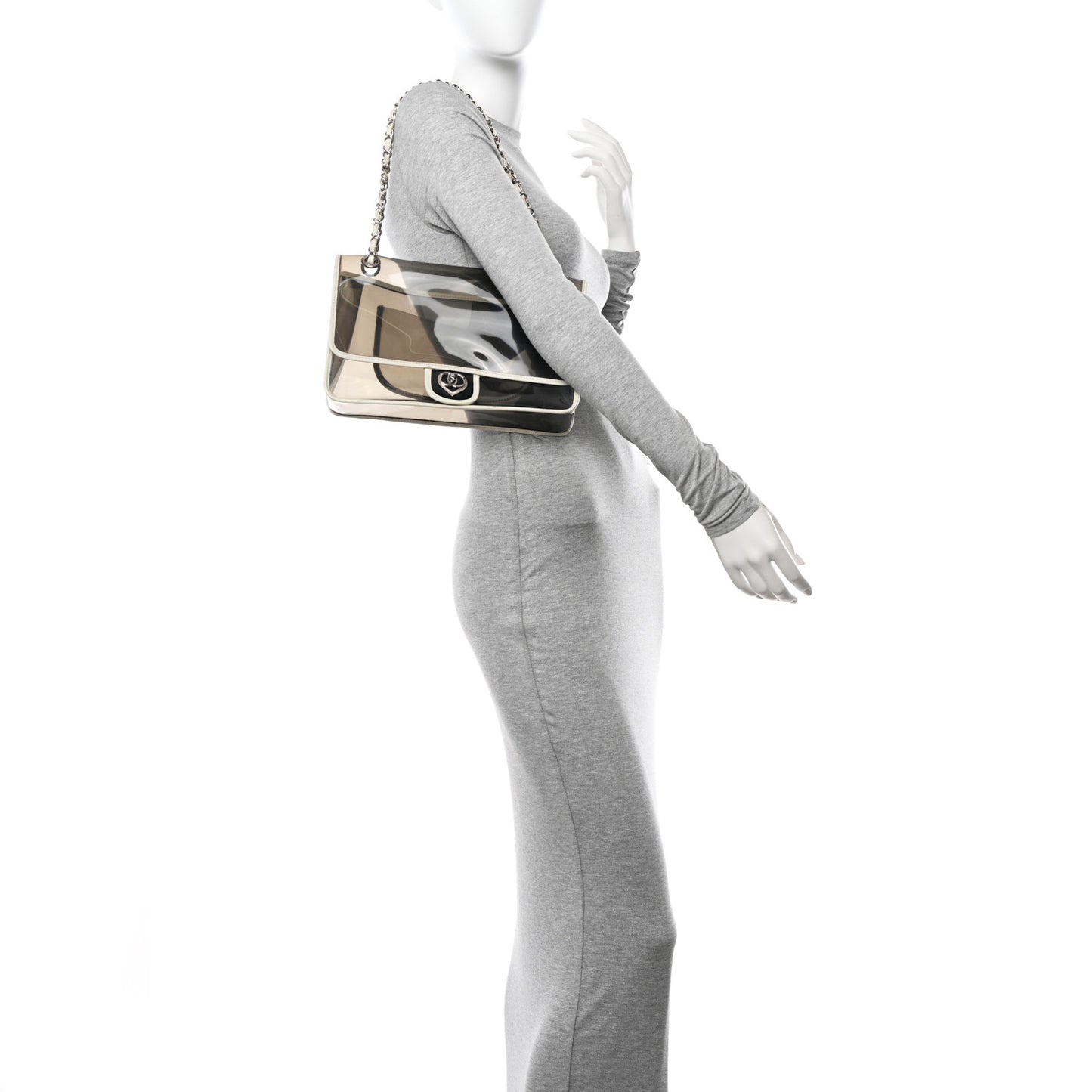 Lambskin Vinyl Large Naked Flap Silver