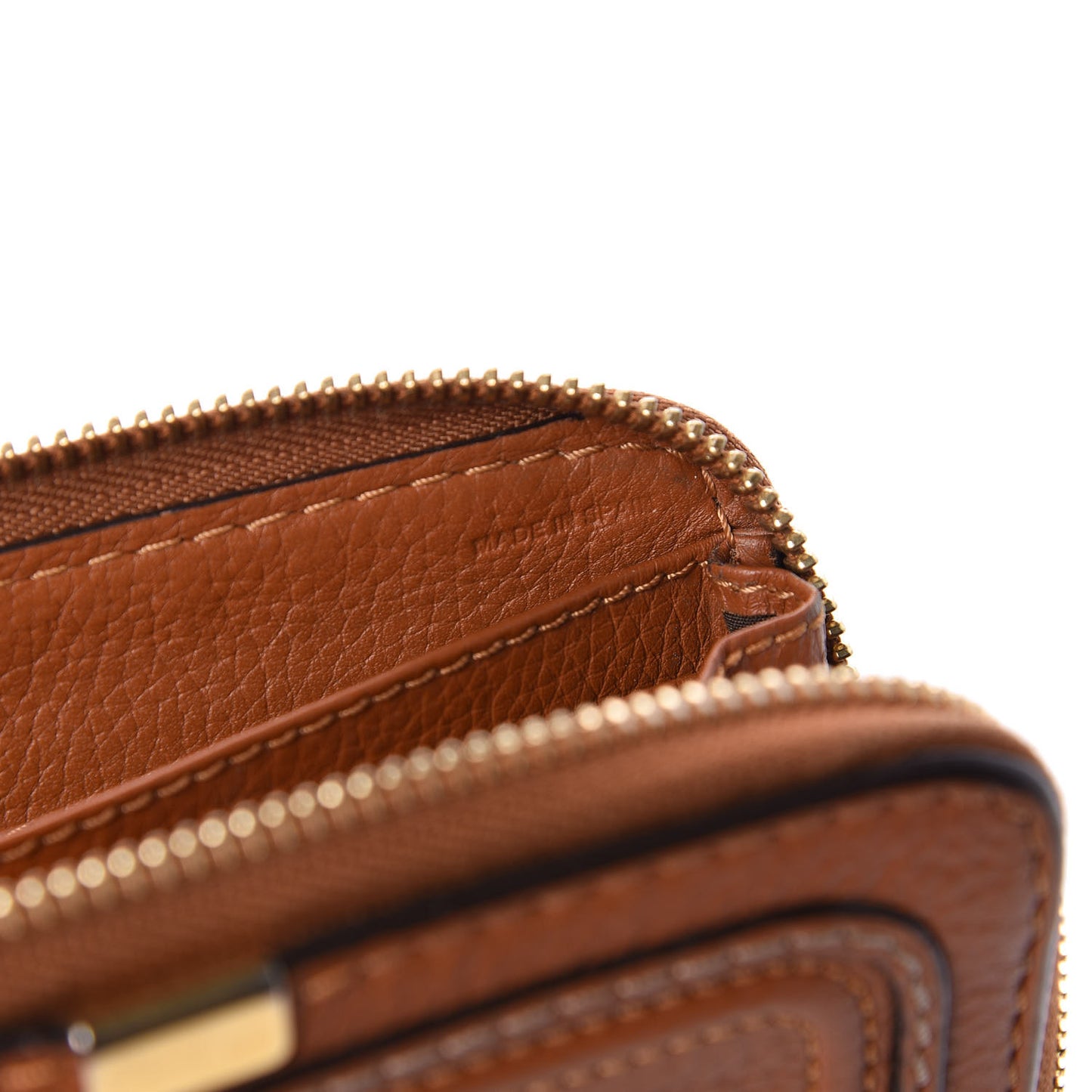 Grained Calfskin Marcie Long Zip Around Wallet Tan