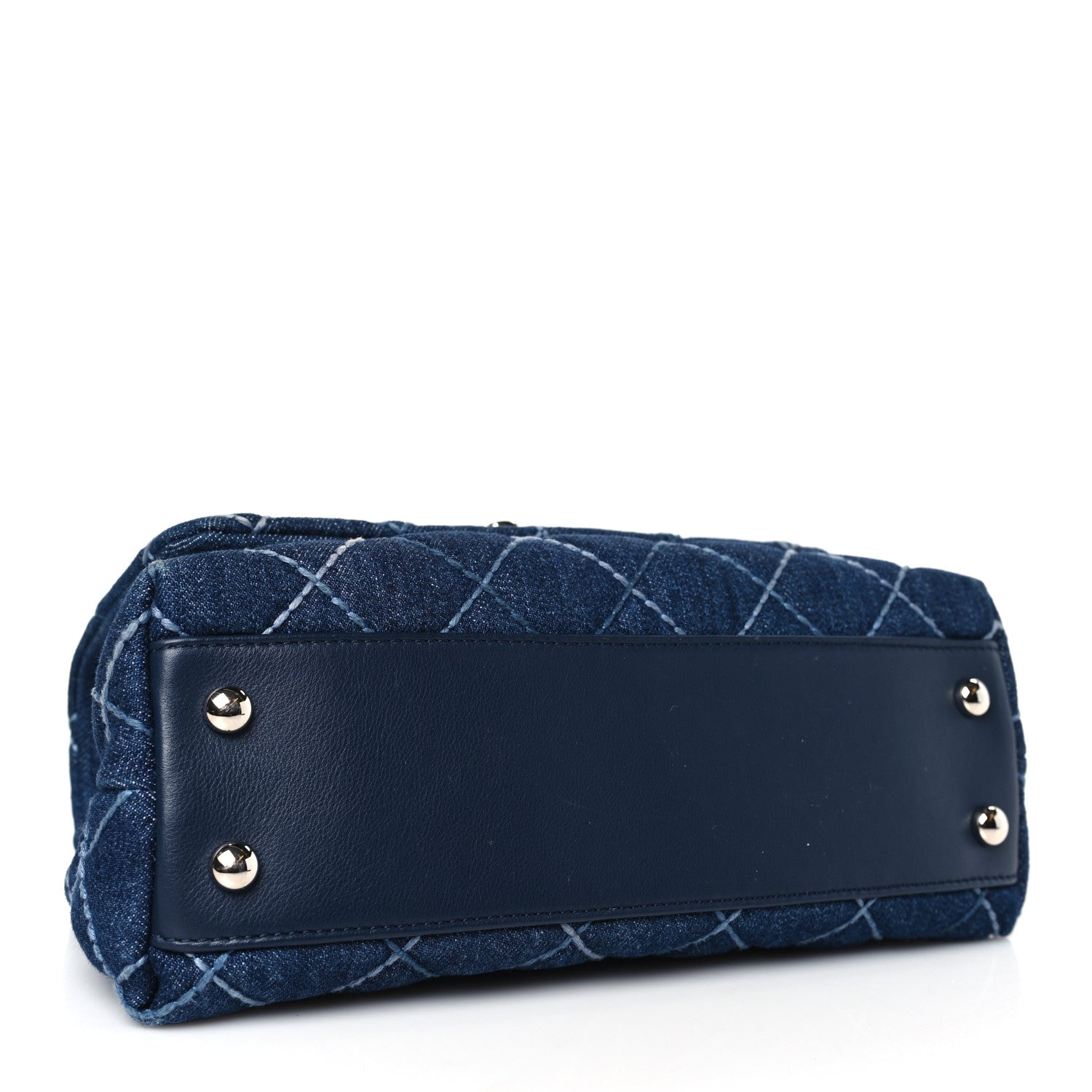 Chanel Denim Quilted Mini Coco Handle Flap Blue 4 of 9