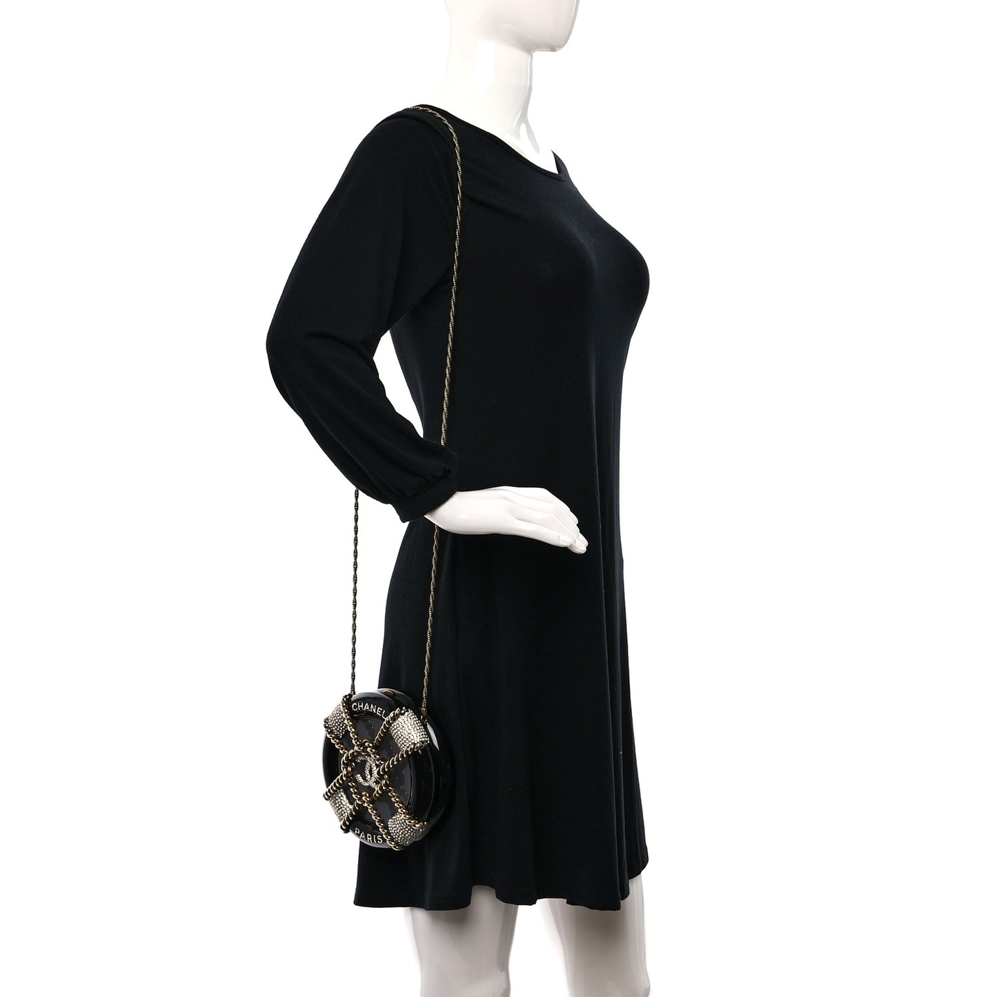 Resin Crystal Rescue Wheel Minaudière Black