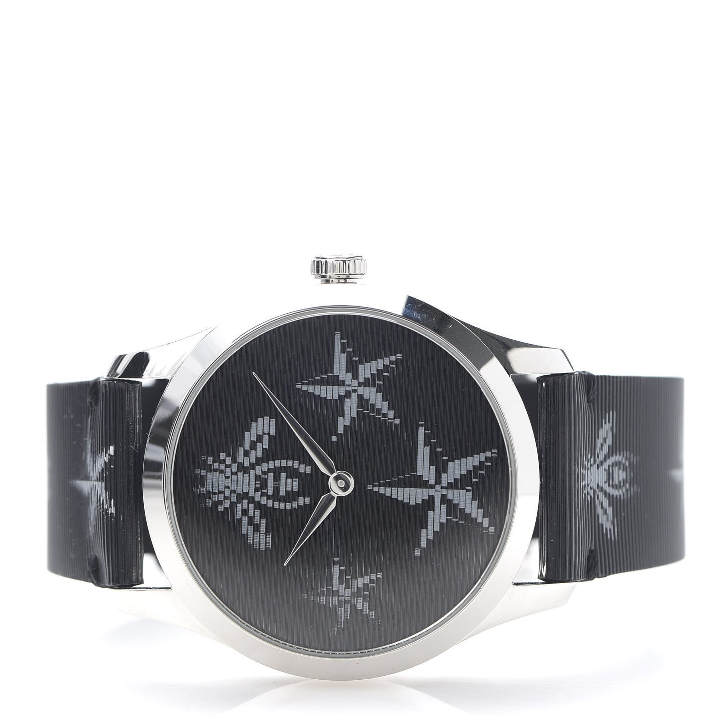 Stainless Steel Calfskin 38mm G-Timeless Bee Star Hologram Quartz Watch Black