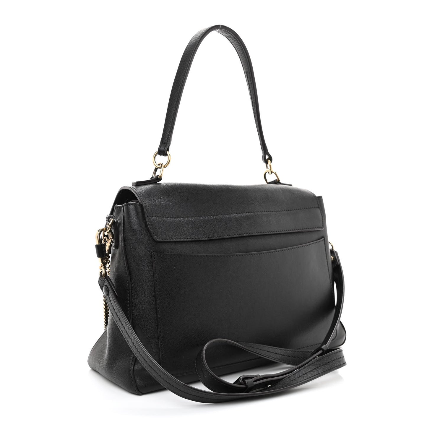 Calfskin Medium Faye Day Shoulder Bag Black