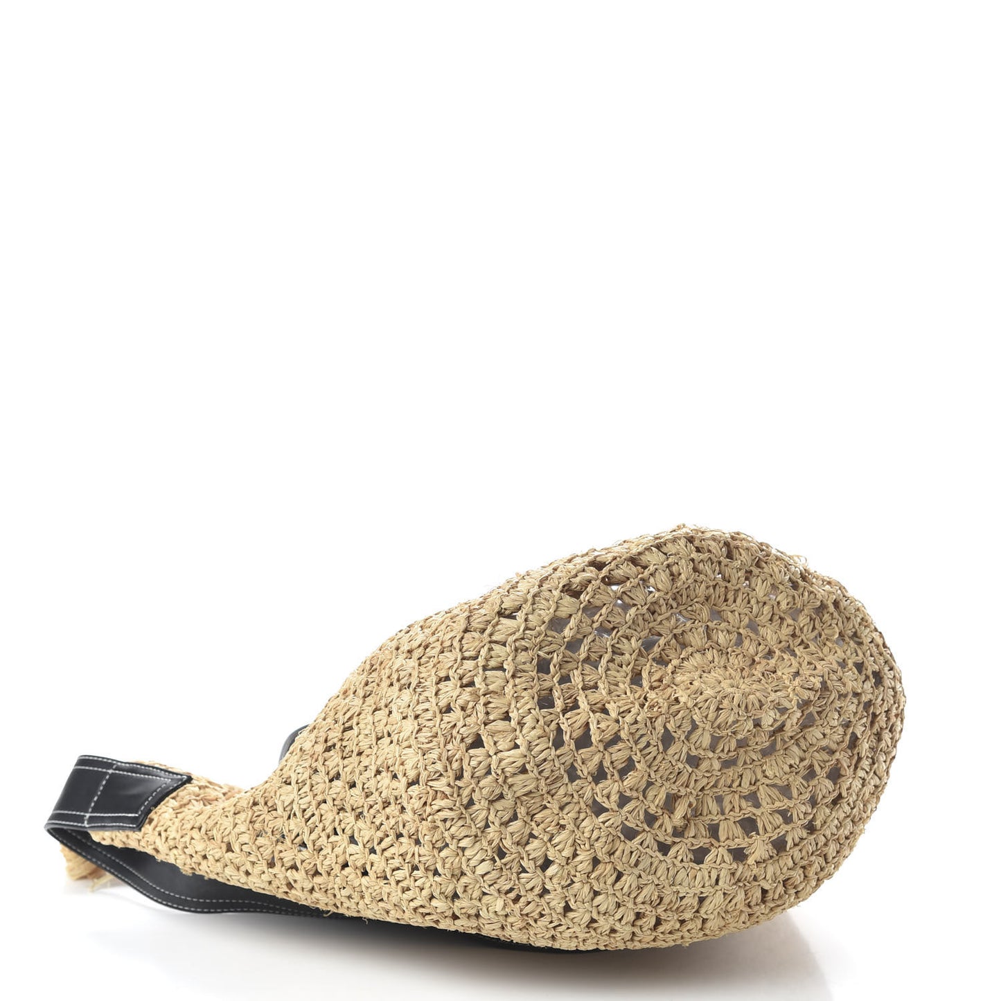 Raffia Faux Leather Ajouree Tote Sand