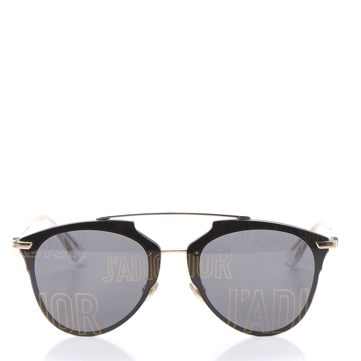Reflected Prism Mirrored Sunglasses Black Gold
