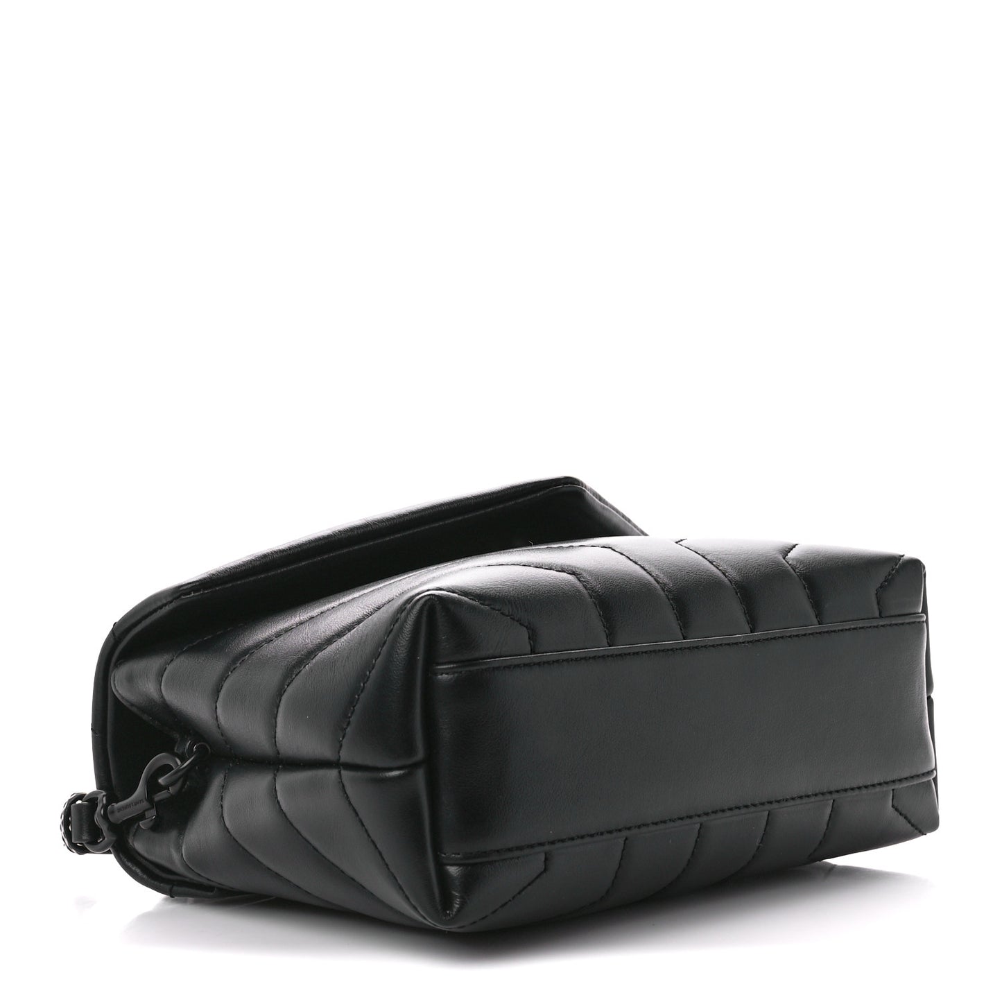 Calfskin Y Quilted Monogram Monochrome Toy Loulou Crossbody Bag Black