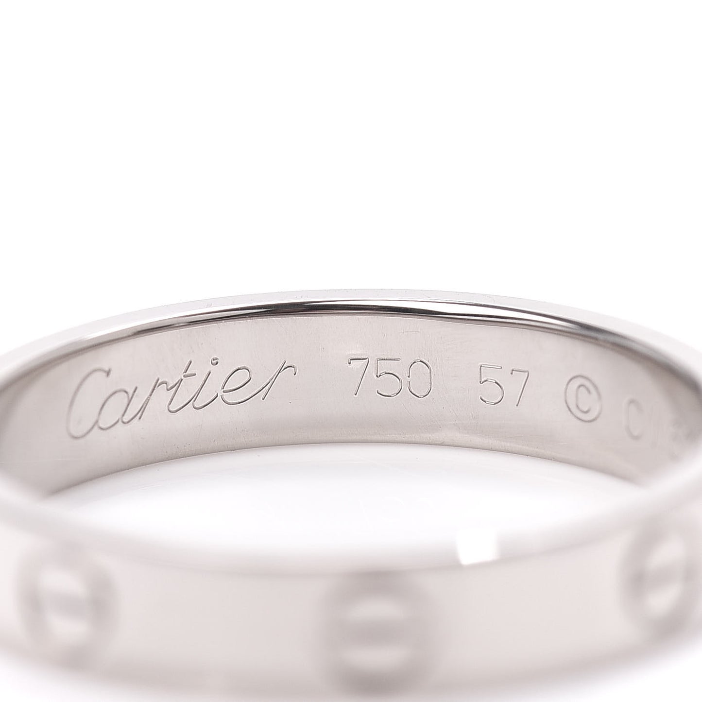 18K White Gold 3.5mm LOVE Wedding Band Ring 57 8